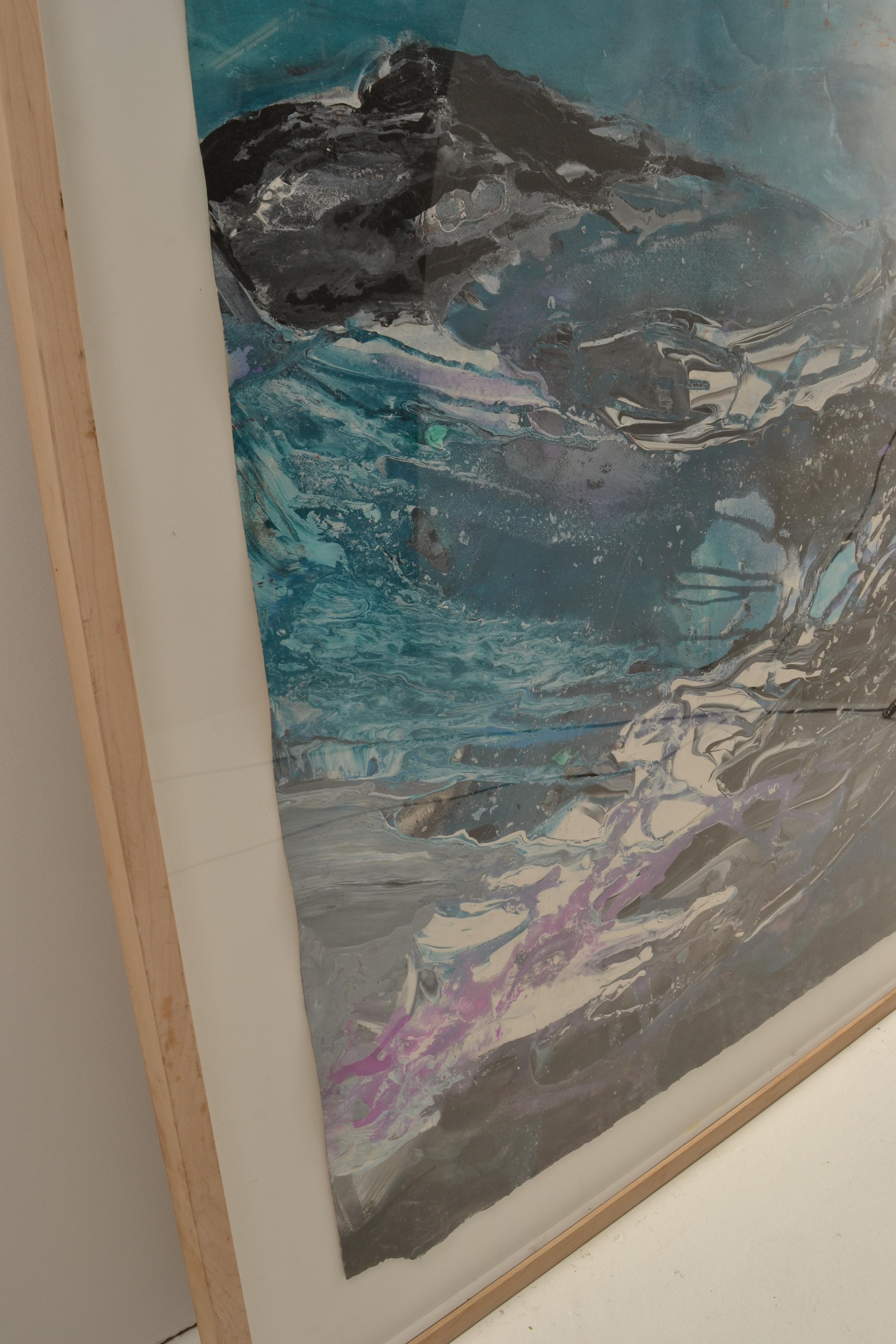 Late 20th Century Abstract  Acrylic on Paper by Bernyce Alpert Winick, USA 1980s For Sale