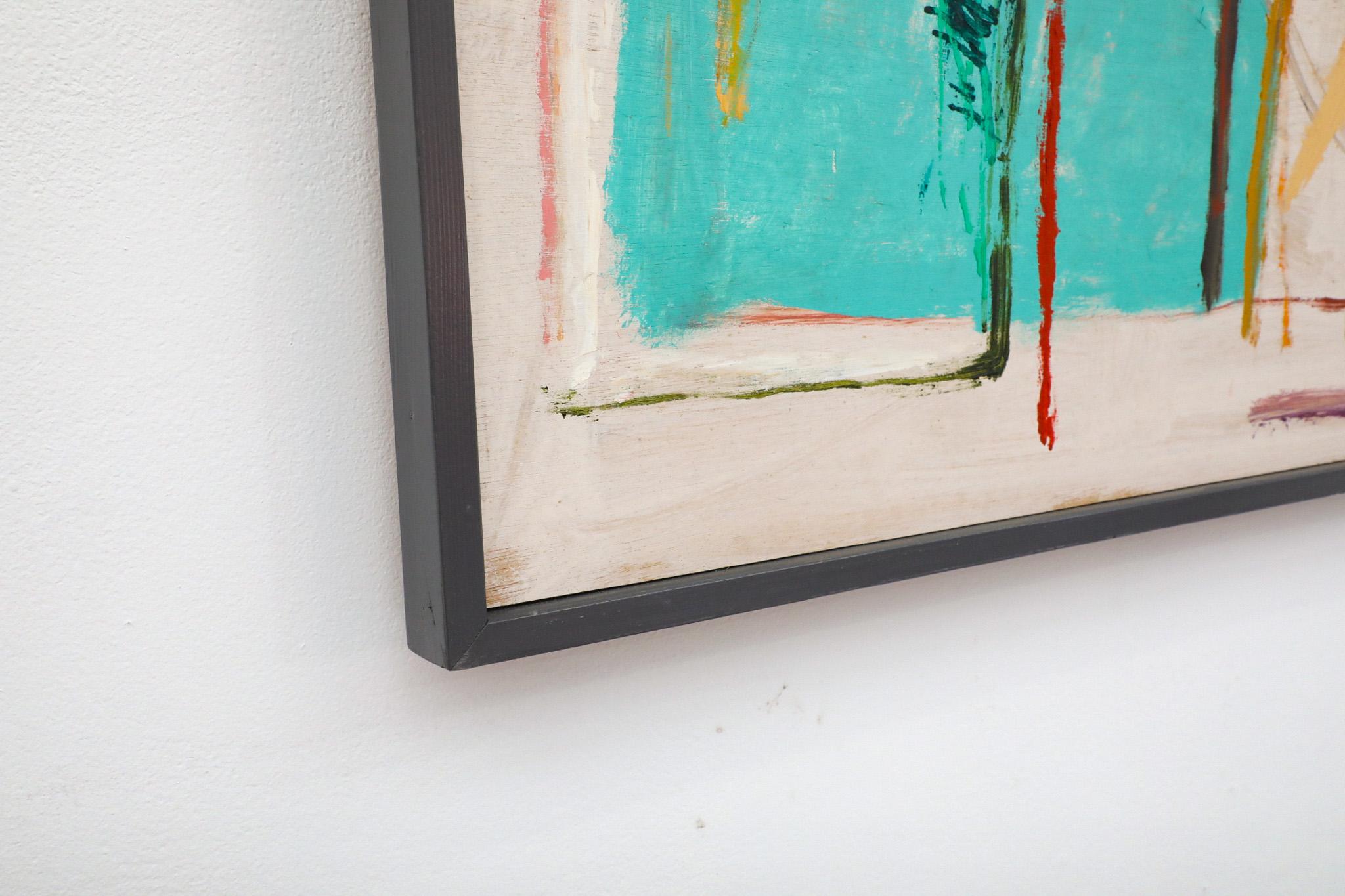 Abstract Acrylic on Wood Painting by Dutch Visual Artist Han Sterk, 1995 For Sale 4