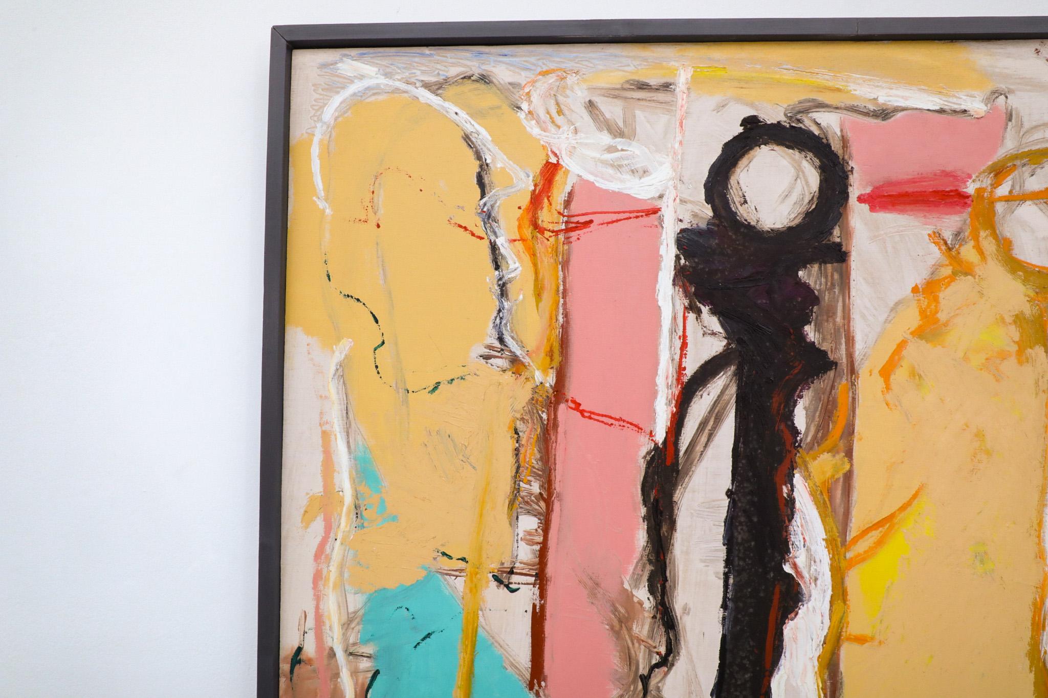 Abstract Acrylic on Wood Painting by Dutch Visual Artist Han Sterk, 1995 For Sale 5