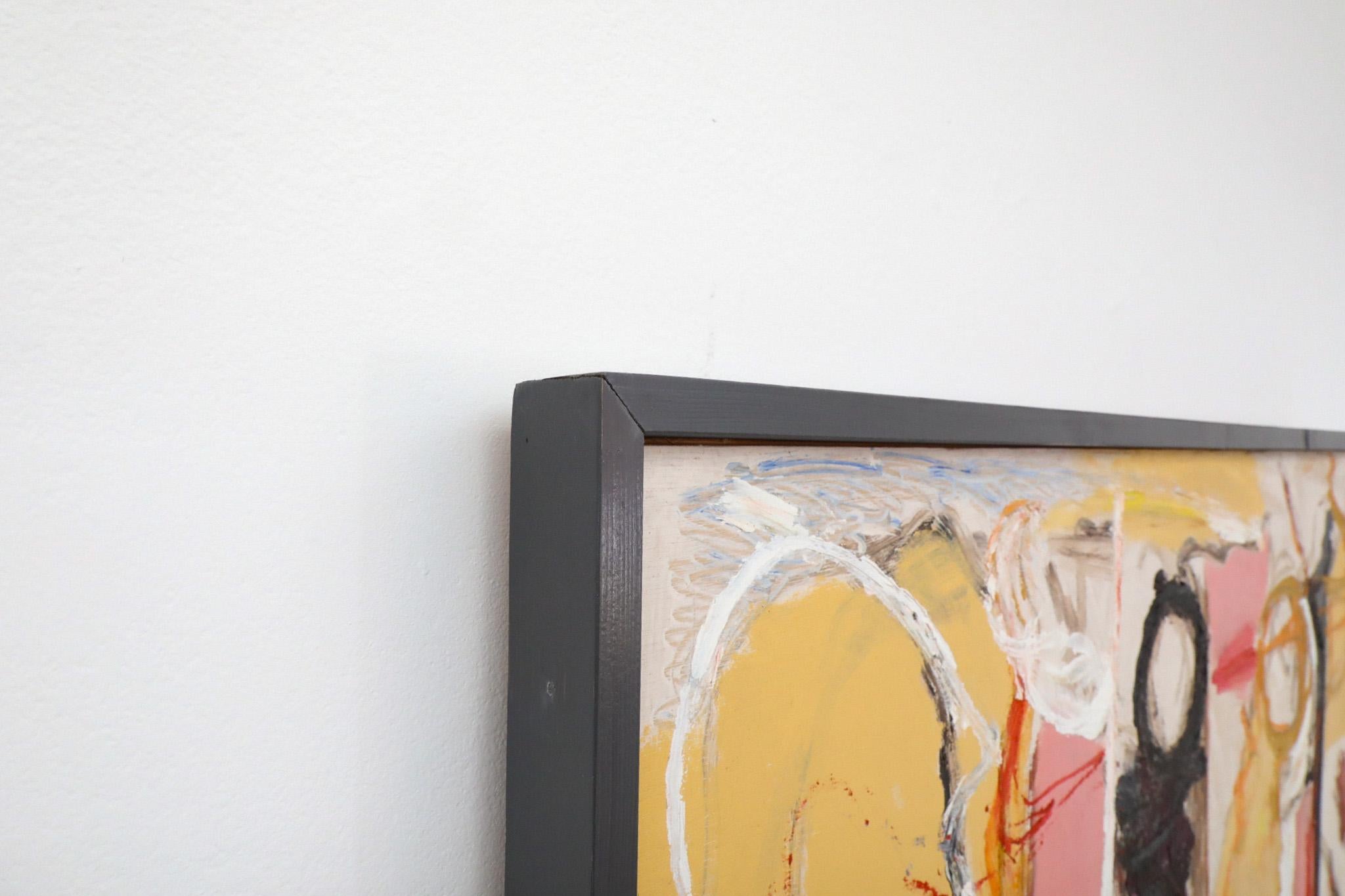 Abstract Acrylic on Wood Painting by Dutch Visual Artist Han Sterk, 1995 For Sale 2