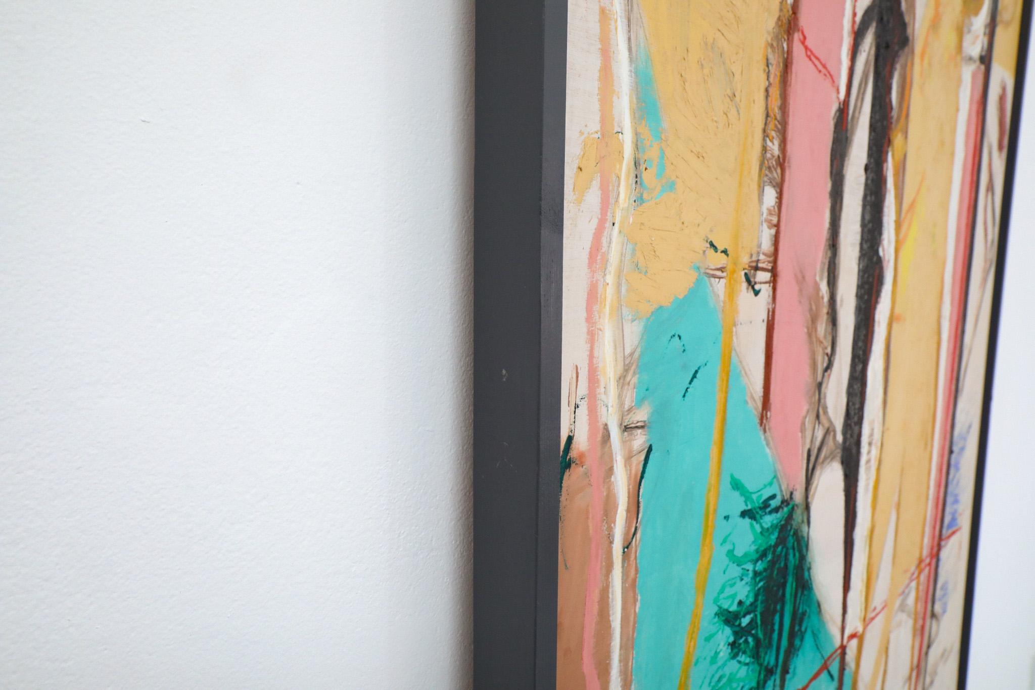 Abstract Acrylic on Wood Painting by Dutch Visual Artist Han Sterk, 1995 For Sale 3