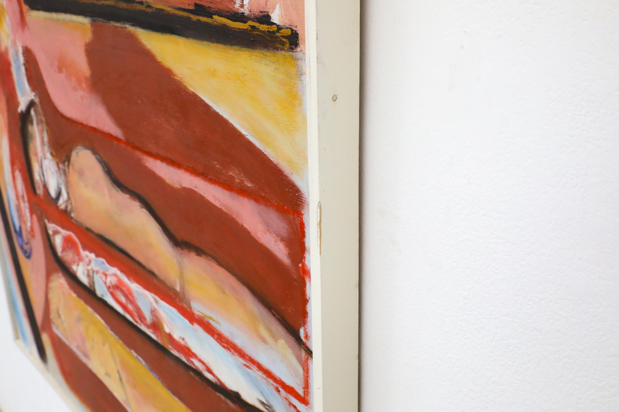 Pittura astratta in acrilico su legno dell'artista olandese Han Sterk in vendita 2
