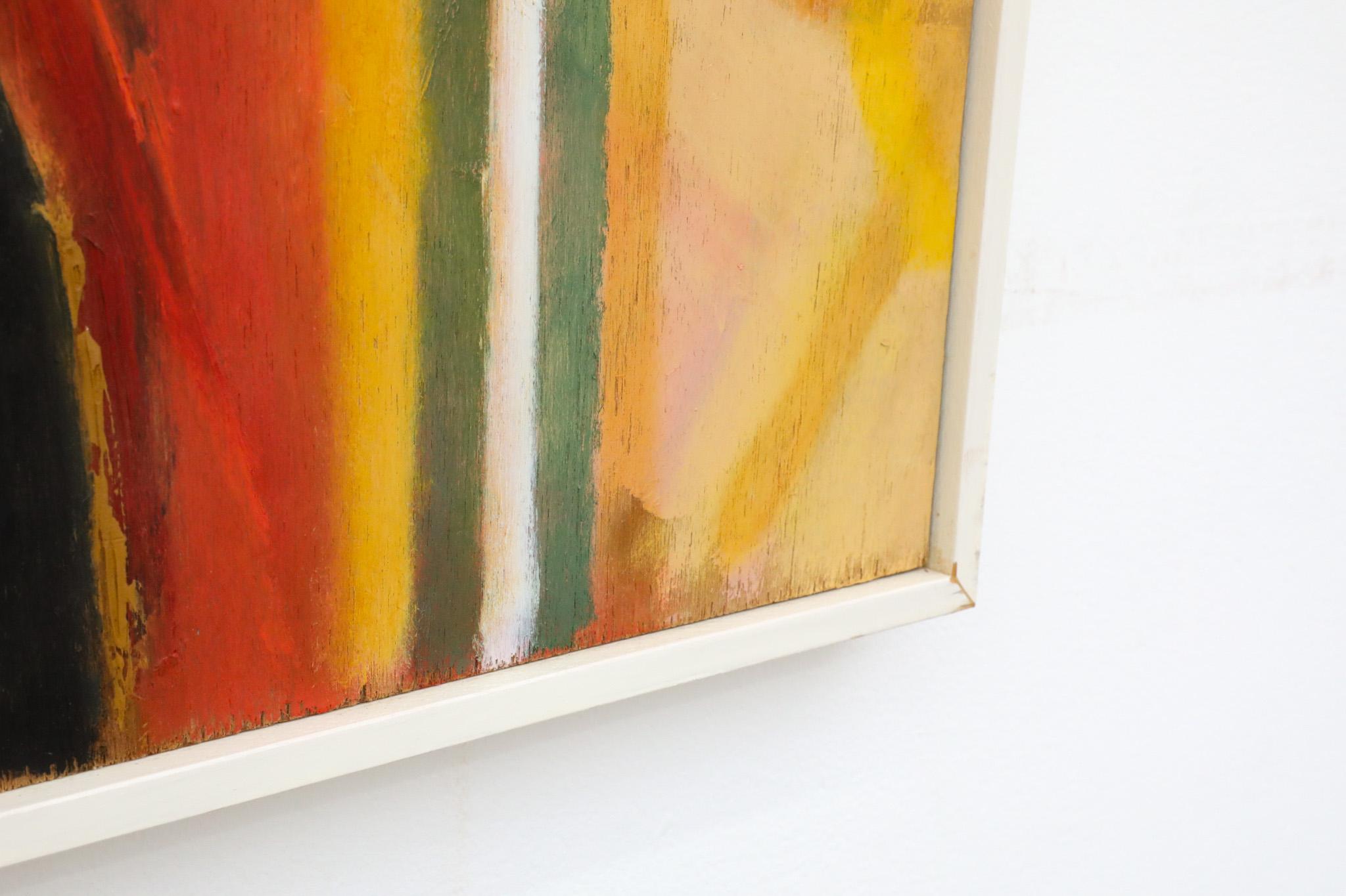 Pintura abstracta acrílica sobre madera del artista visual holandés Han Sterk en venta 2
