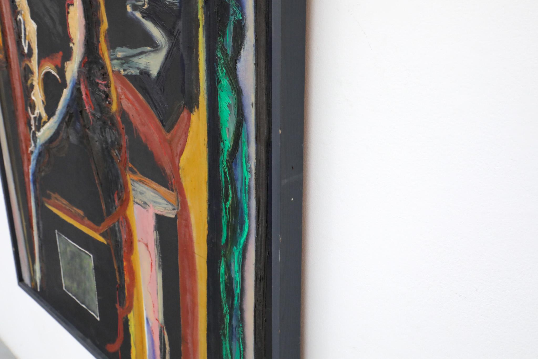 Pintura abstracta acrílica sobre madera del artista visual holandés Han Sterk 3