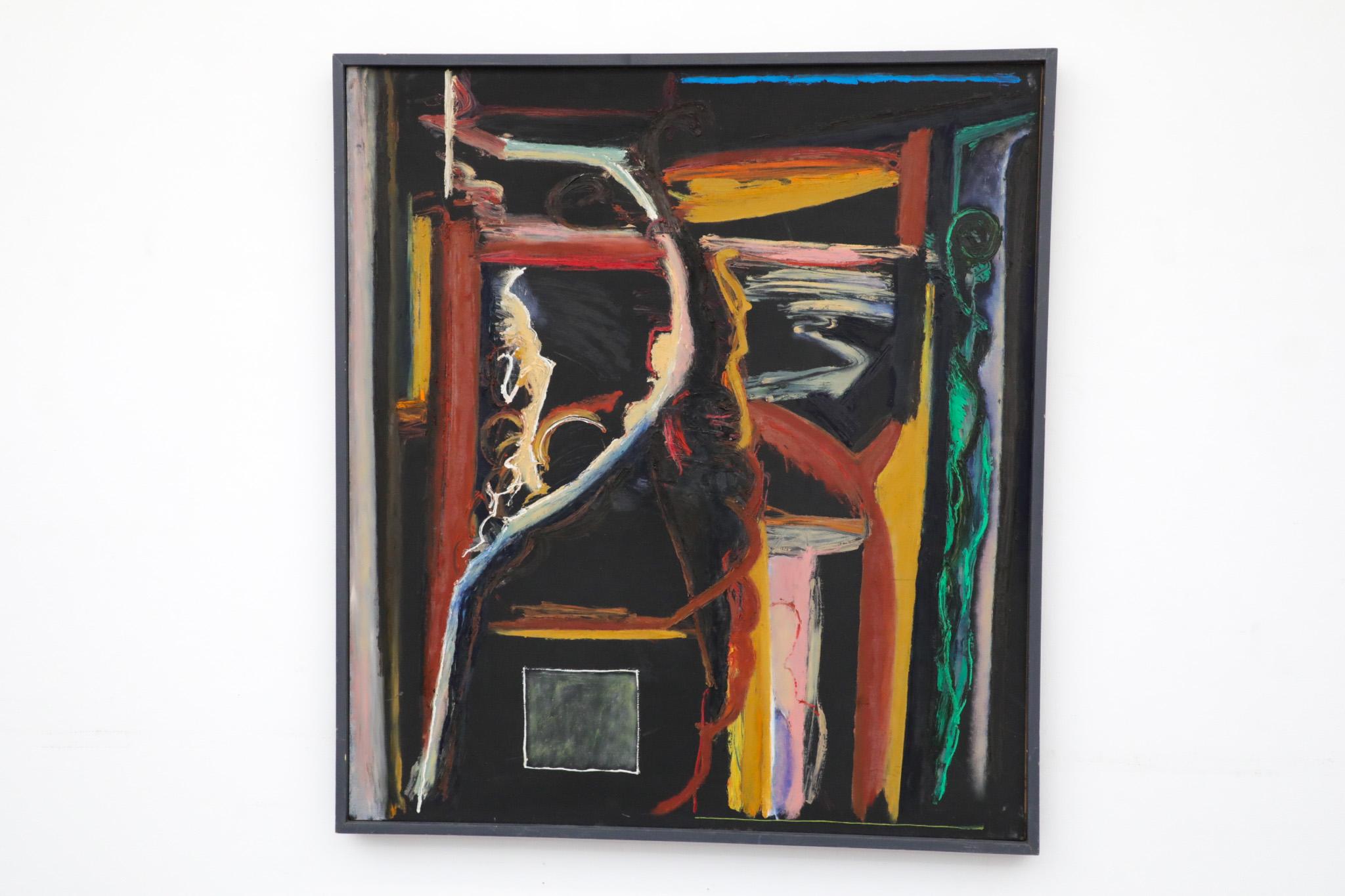 Pintura abstracta acrílica sobre madera del artista visual holandés Han Sterk 4