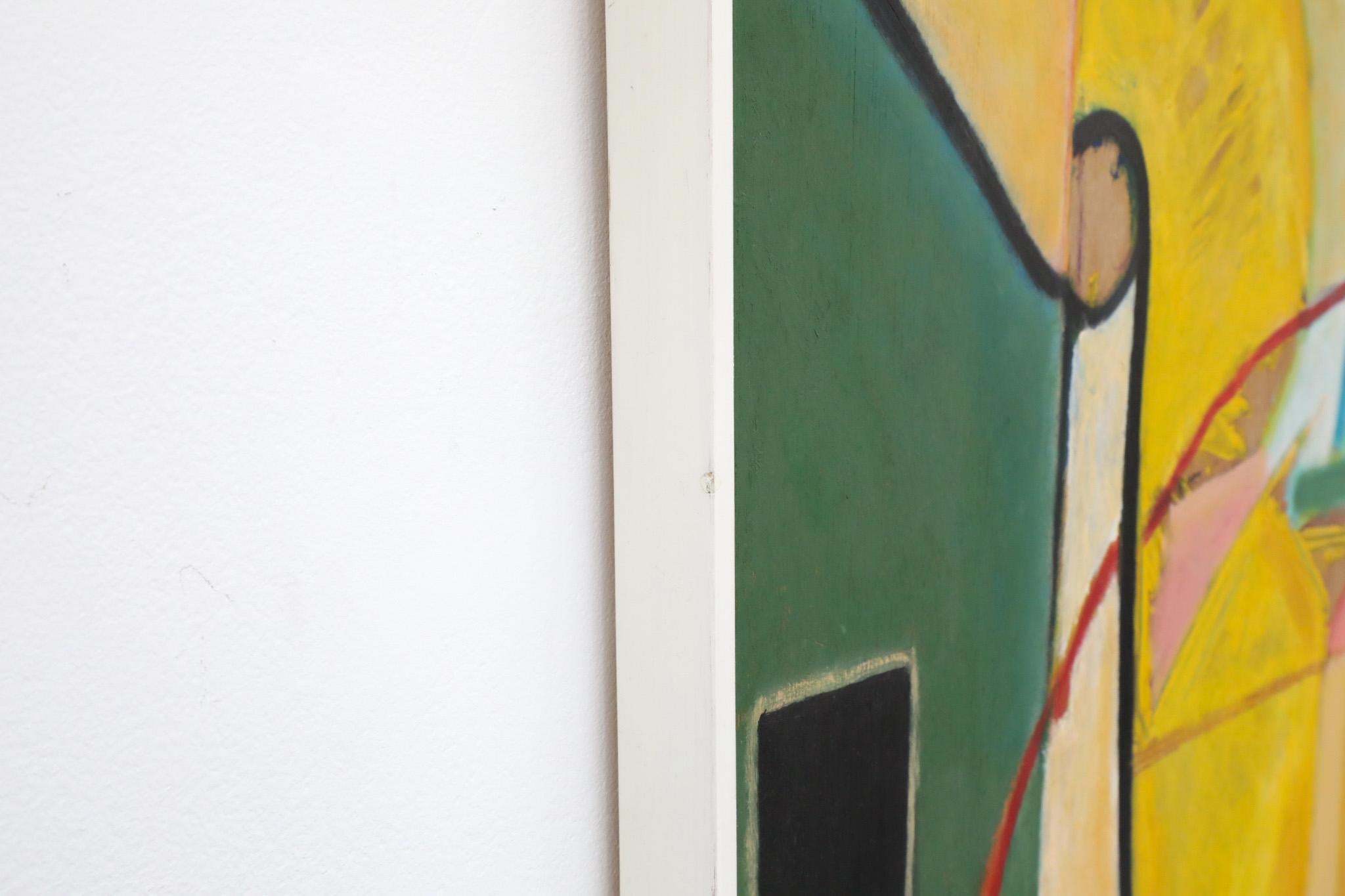 Pintura abstracta acrílica sobre madera del artista visual holandés Han Sterk en venta 6