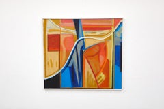 Abstract Acrylic on Wood Painting by Dutch Visual Artist Han Sterk