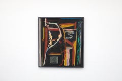 Abstract Acrylic on Wood Painting by Dutch Visual Artist Han Sterk
