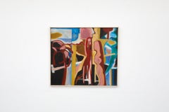 Abstract Acrylic on Wood Painting by Dutch Visual Artist Han Sterk