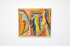 Pittura astratta in acrilico su legno dell'artista olandese Han Sterk