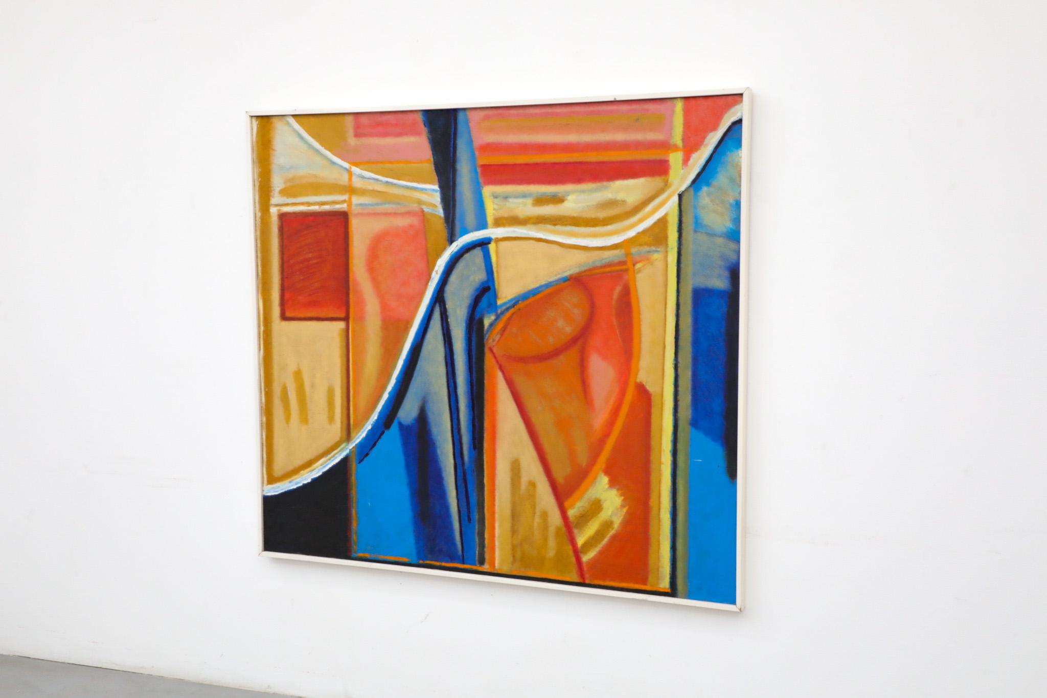 Pintura abstracta acrílica sobre madera del artista visual holandés Han Sterk Moderno en venta