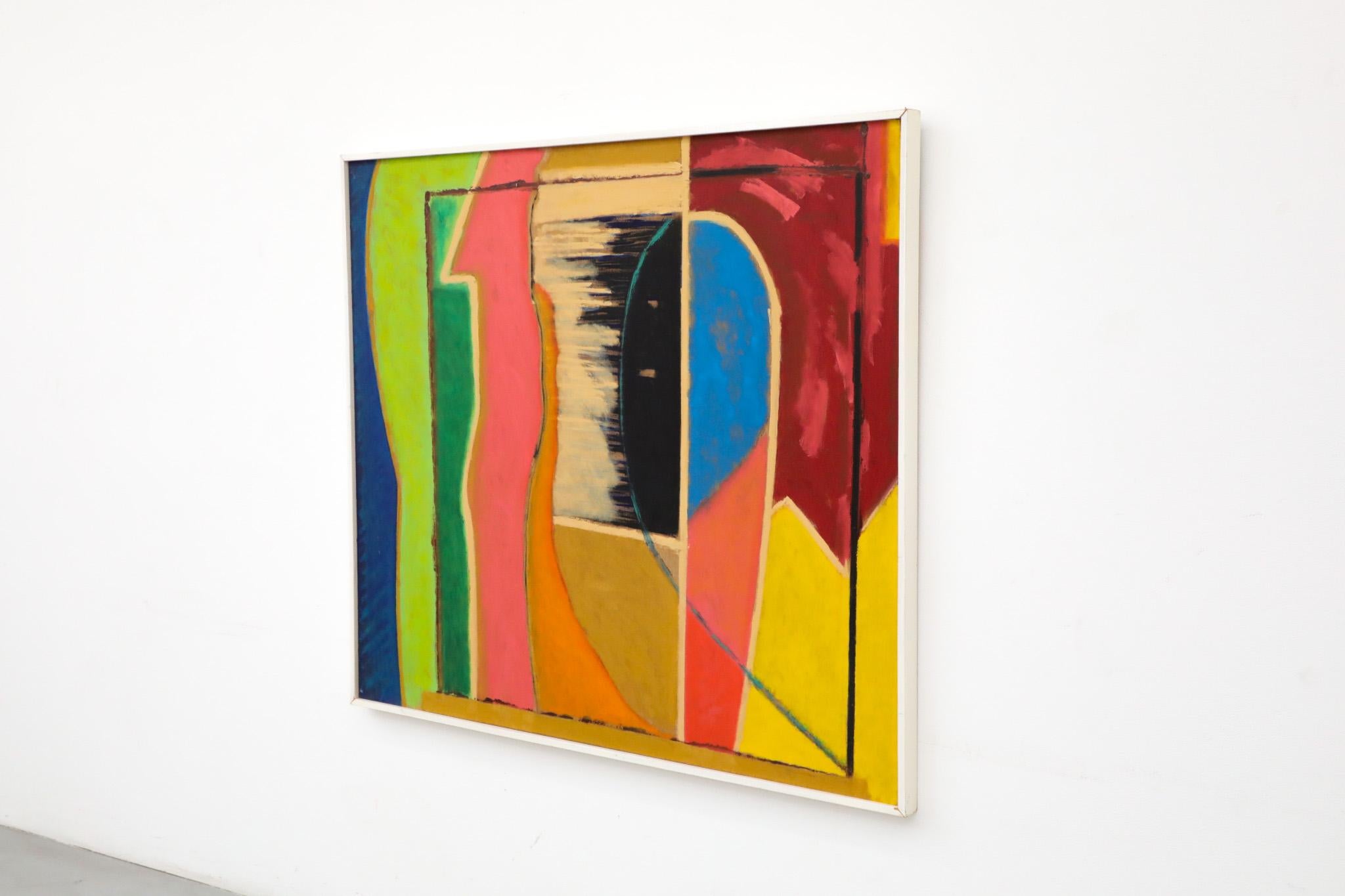 Pintura abstracta acrílica sobre madera del artista visual holandés Han Sterk Moderno