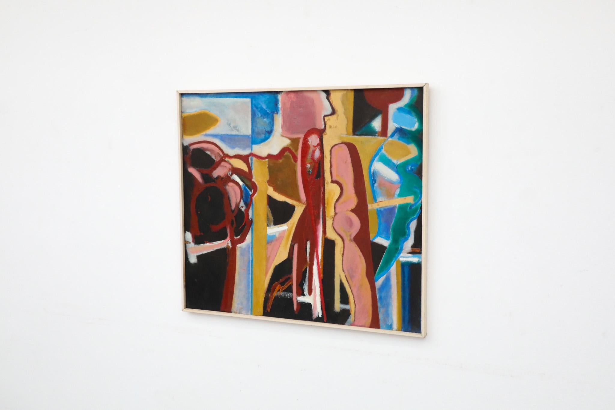 Abstraktes Gemälde aus Acryl auf Holz des niederländischen bildenden Künstlers Han Sterk (Moderne) im Angebot