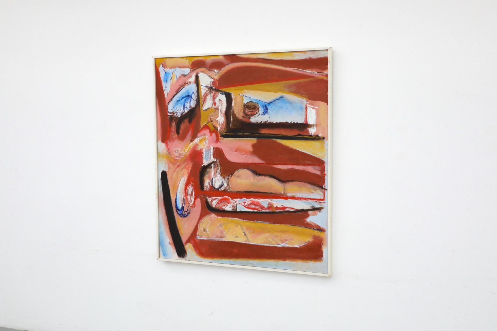 Moderno Pittura astratta in acrilico su legno dell'artista olandese Han Sterk in vendita