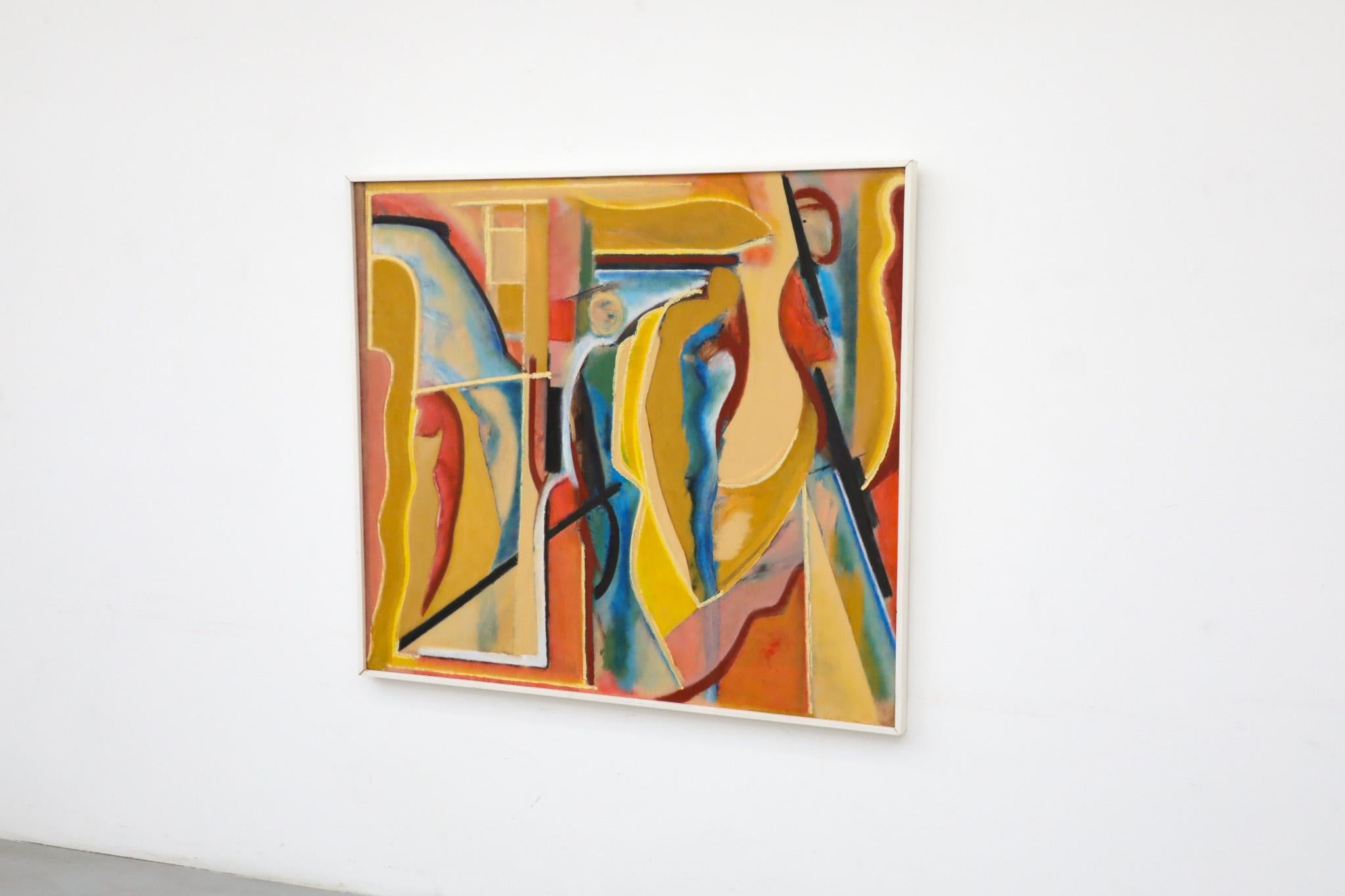 Modern Abstract Acrylic on Wood Painting by Dutch Visual Artist Han Sterk