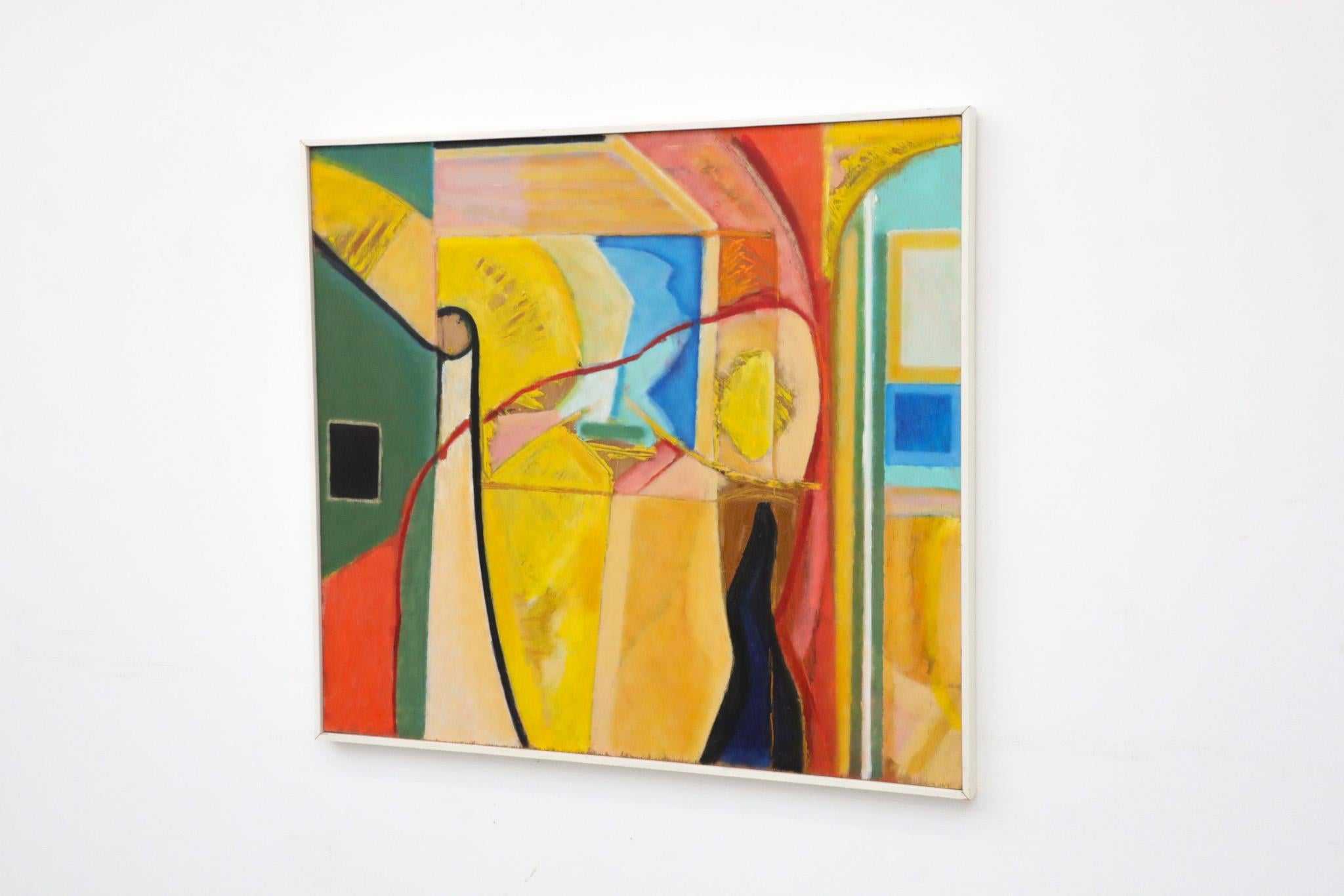 Pintura abstracta acrílica sobre madera del artista visual holandés Han Sterk Moderno en venta