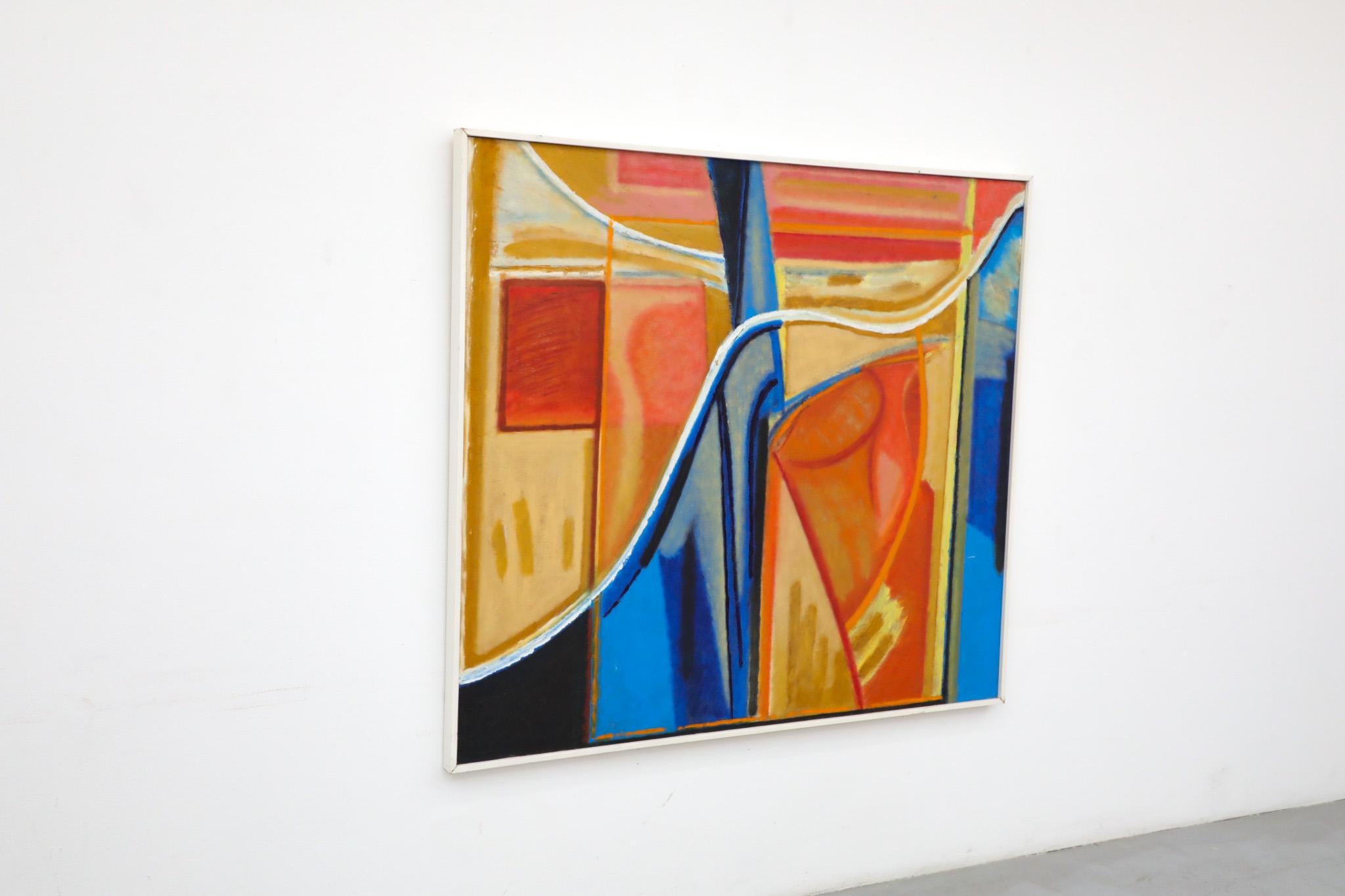 Pintura abstracta acrílica sobre madera del artista visual holandés Han Sterk Holandés en venta