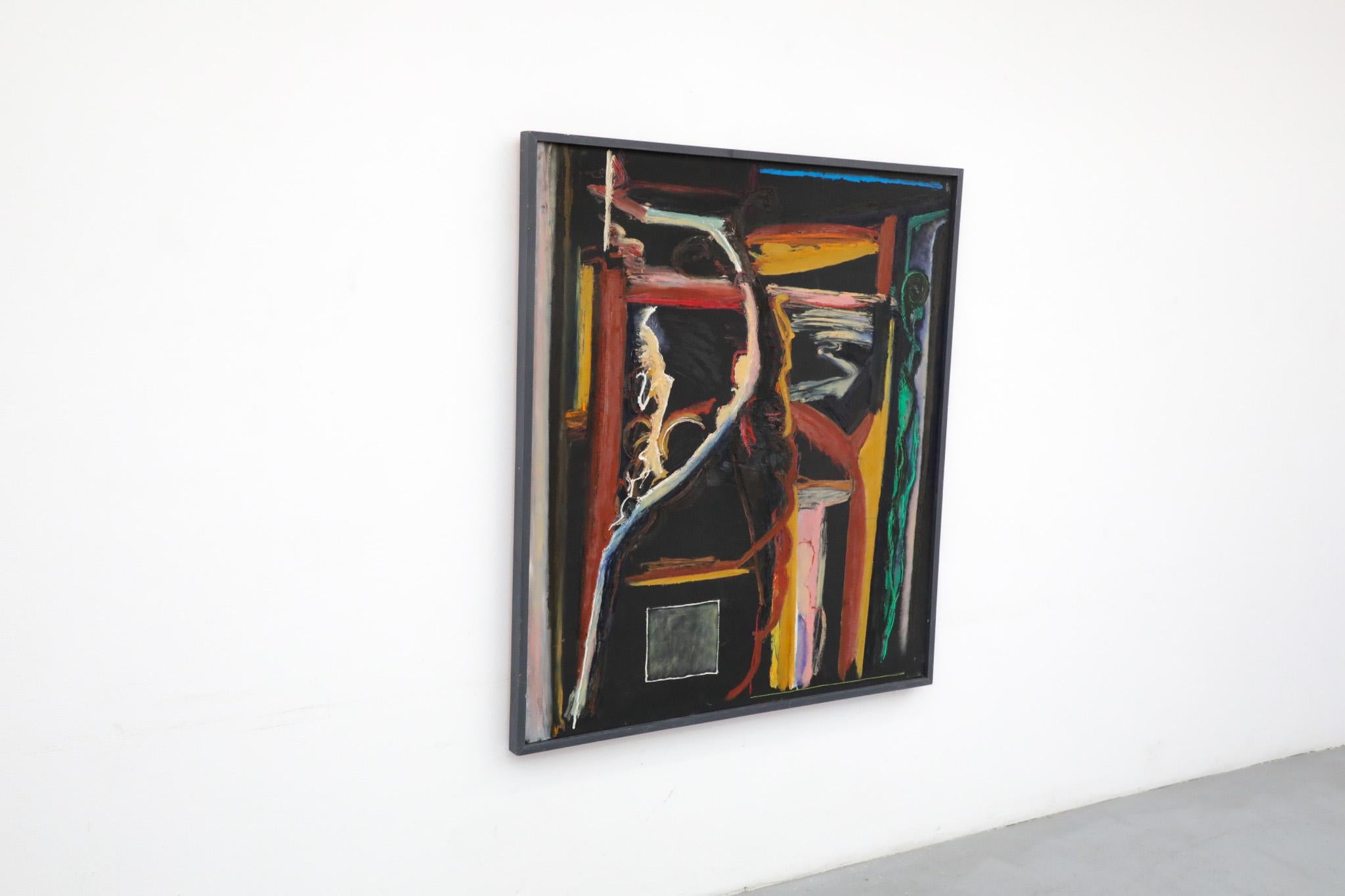 Pintura abstracta acrílica sobre madera del artista visual holandés Han Sterk Holandés