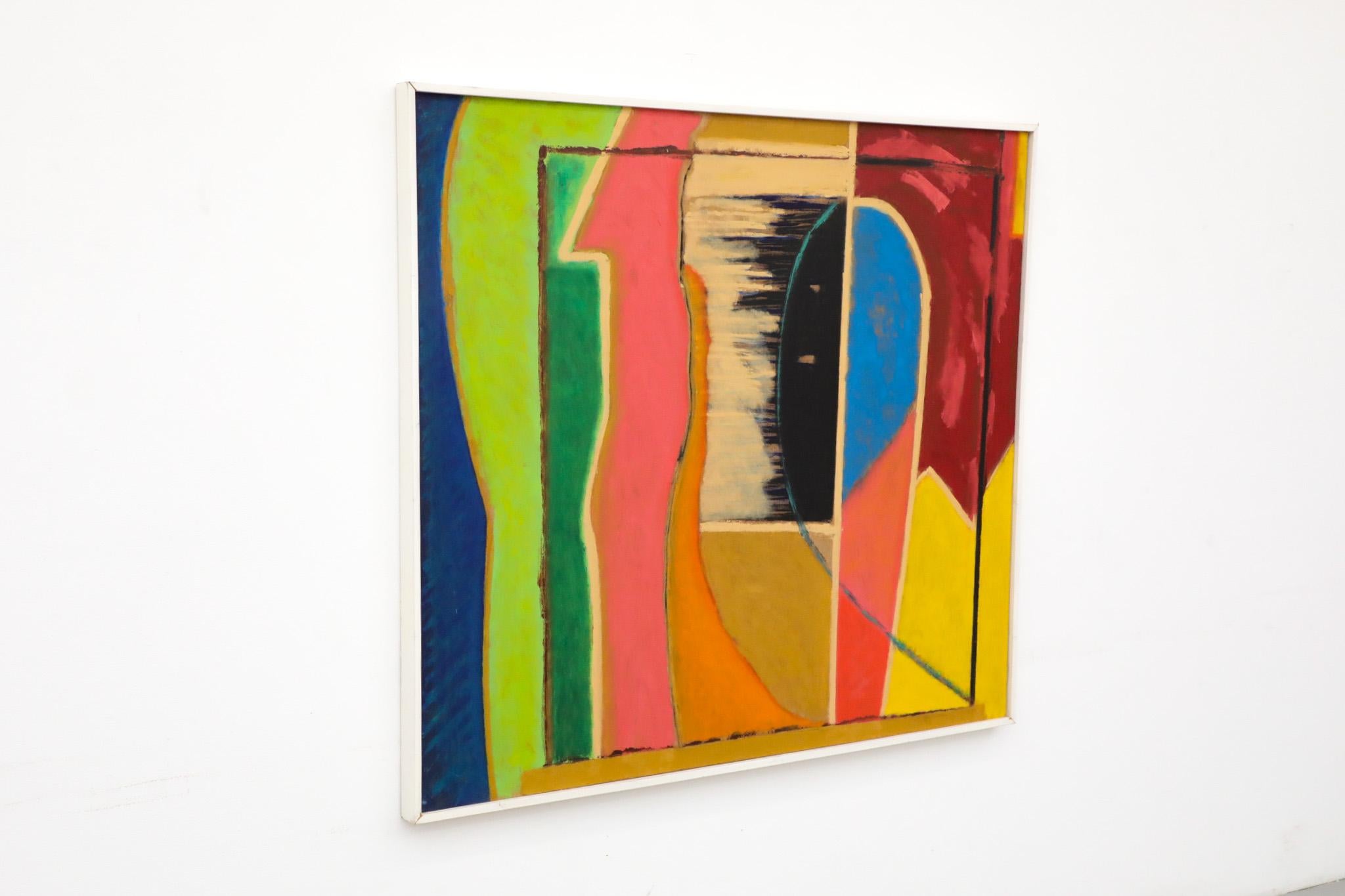 Pintura abstracta acrílica sobre madera del artista visual holandés Han Sterk Holandés