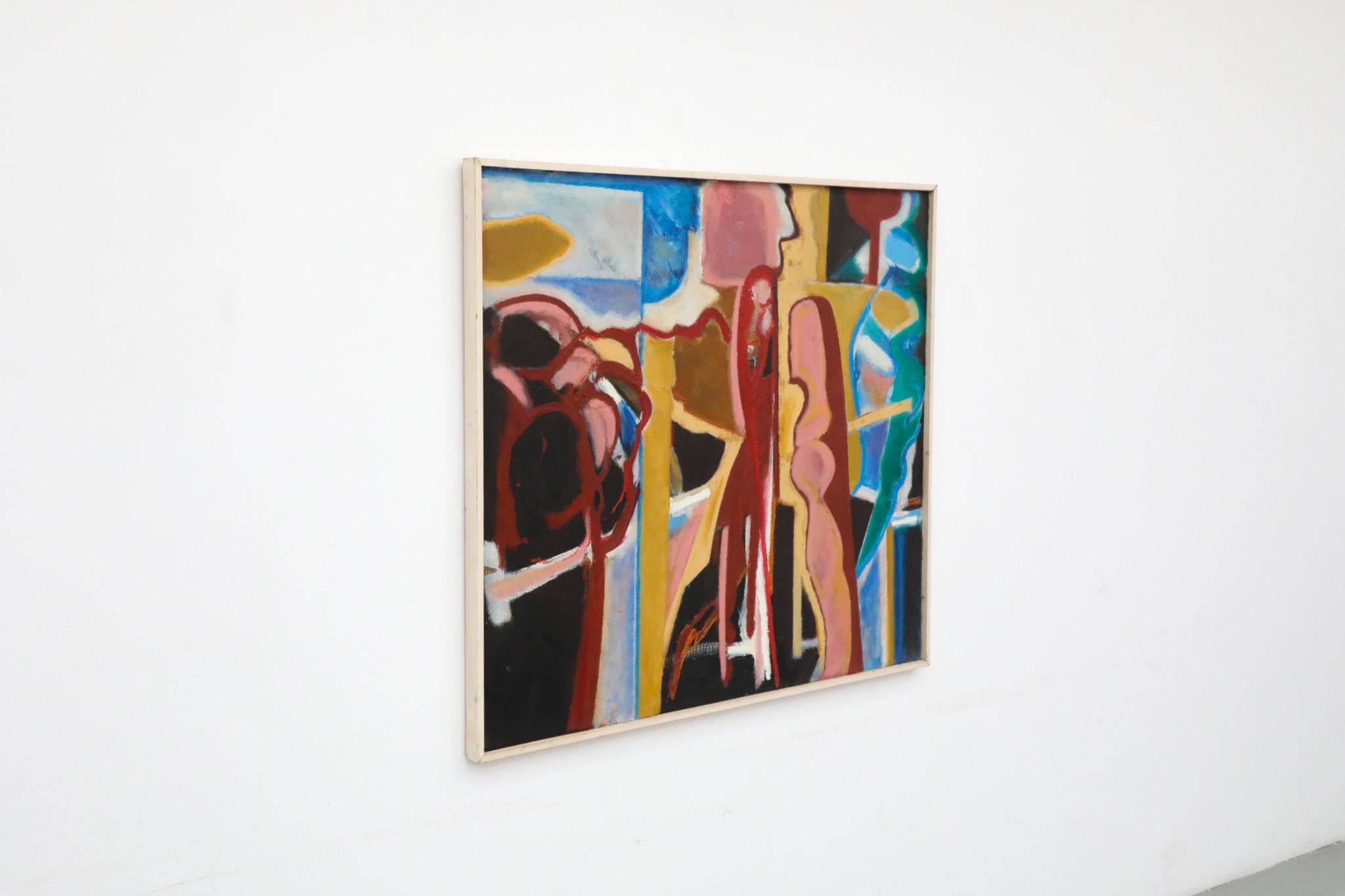 Abstraktes Gemälde aus Acryl auf Holz des niederländischen bildenden Künstlers Han Sterk (Niederländisch) im Angebot