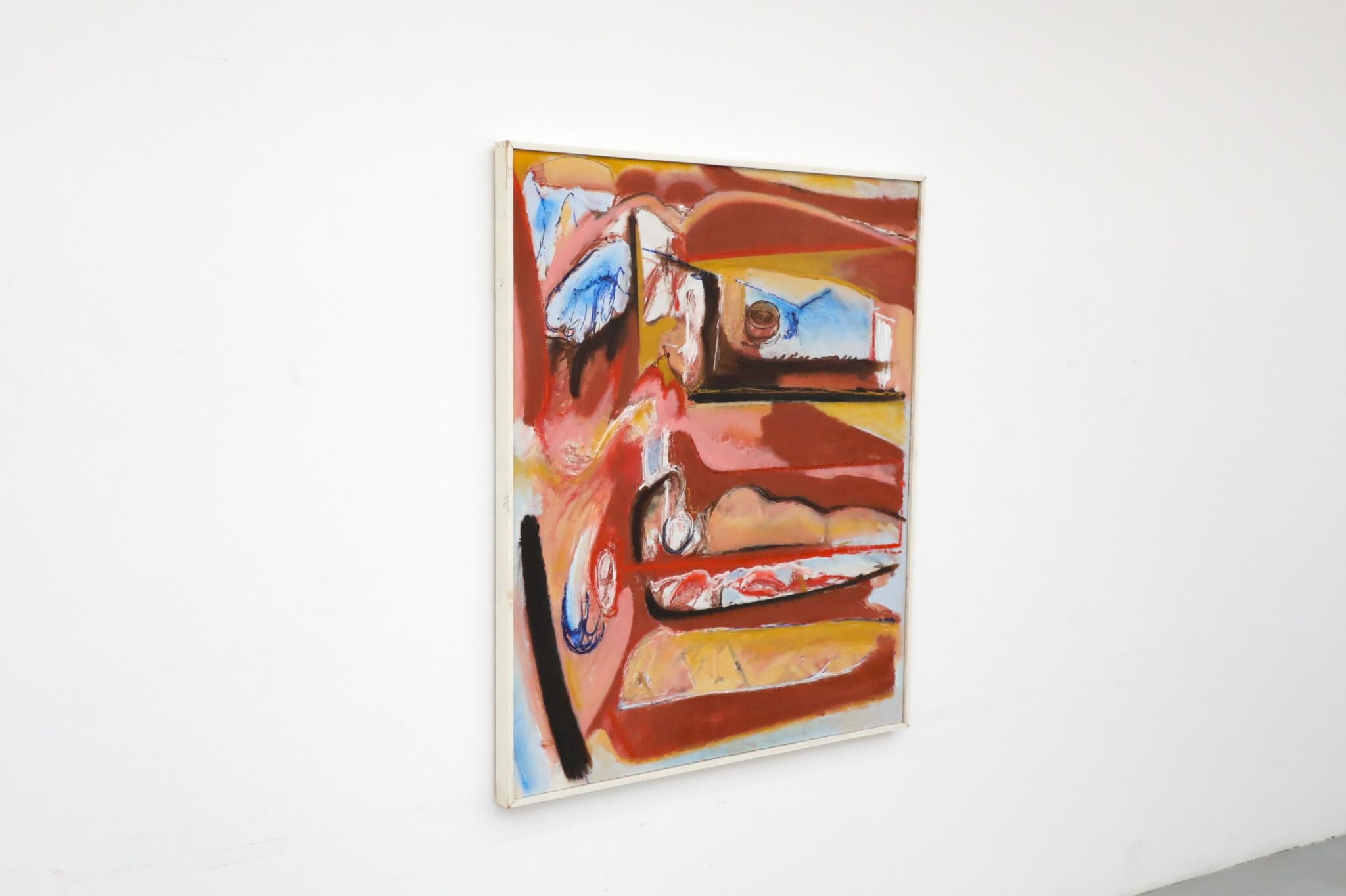 Olandese Pittura astratta in acrilico su legno dell'artista olandese Han Sterk in vendita