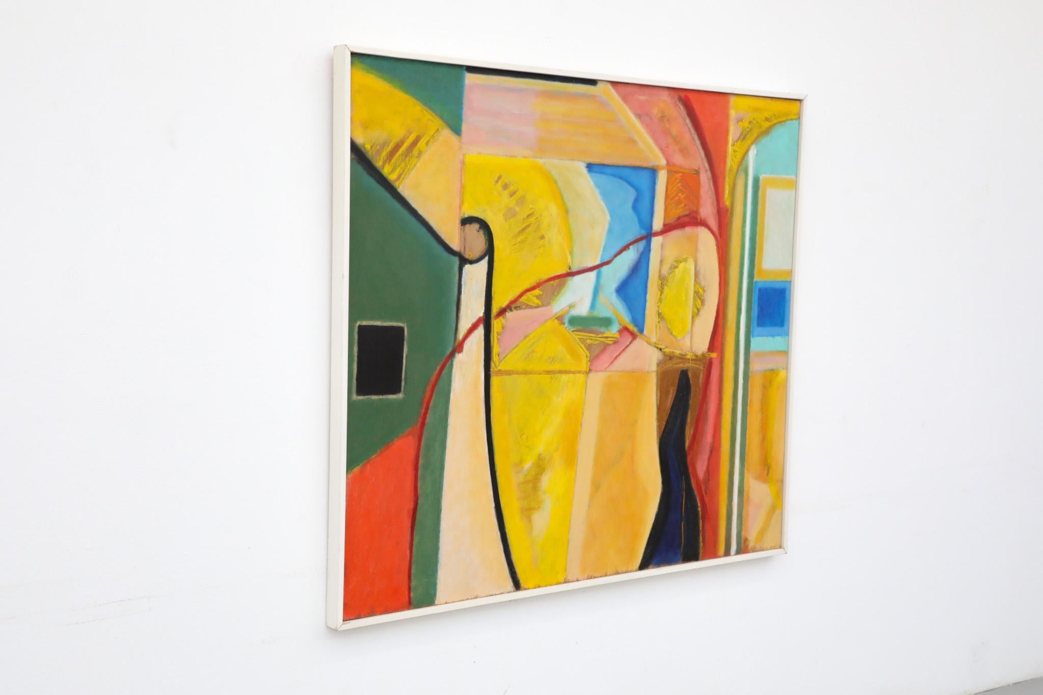 Pintura abstracta acrílica sobre madera del artista visual holandés Han Sterk Holandés en venta