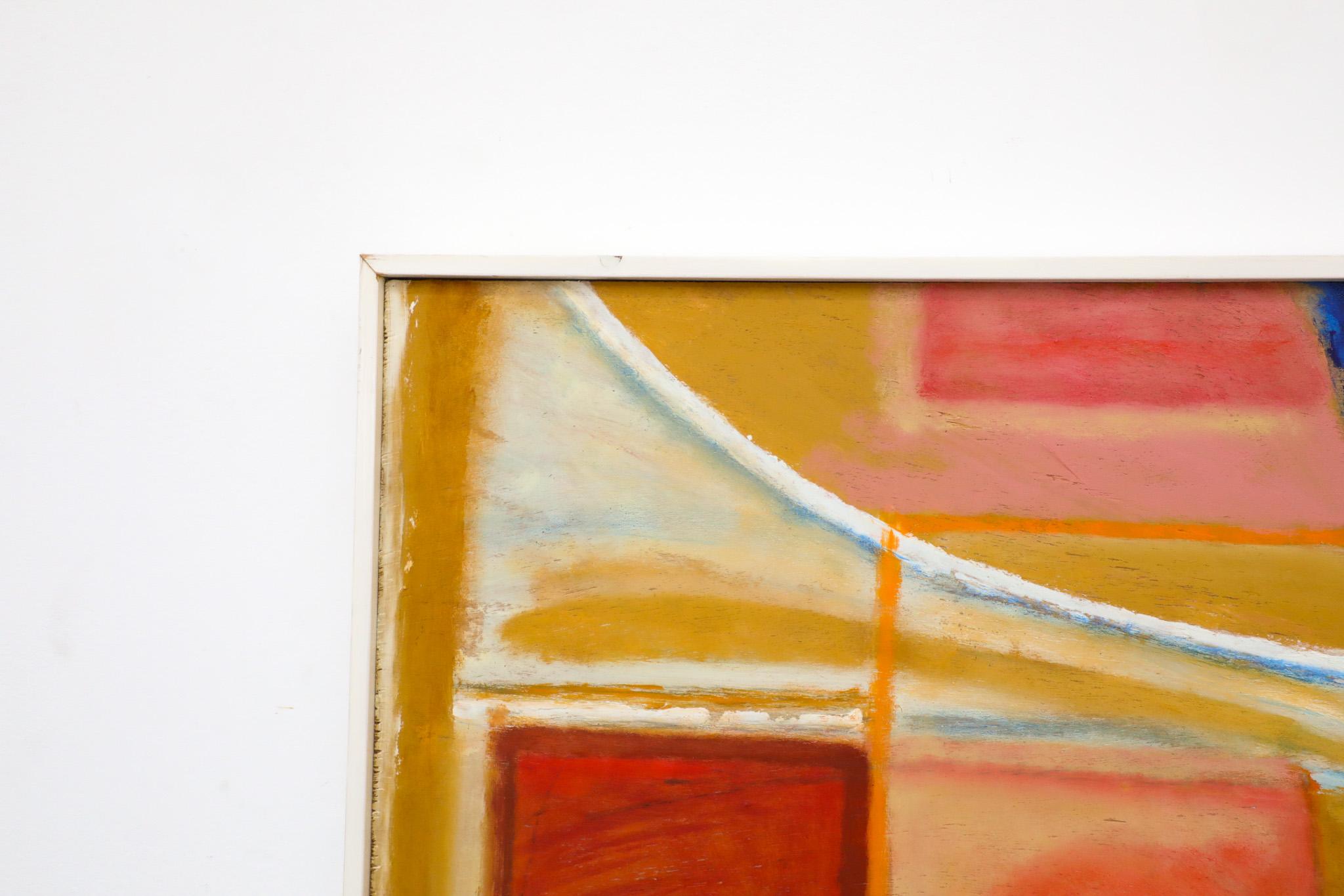 Pintura abstracta acrílica sobre madera del artista visual holandés Han Sterk Pintado a mano en venta