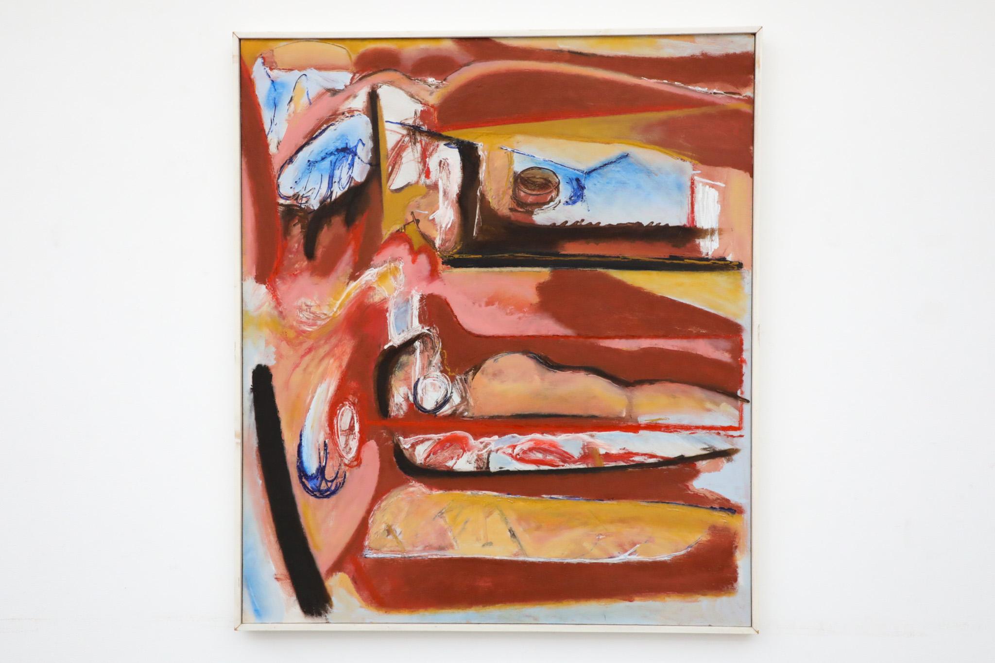 Dipinto a mano Pittura astratta in acrilico su legno dell'artista olandese Han Sterk in vendita