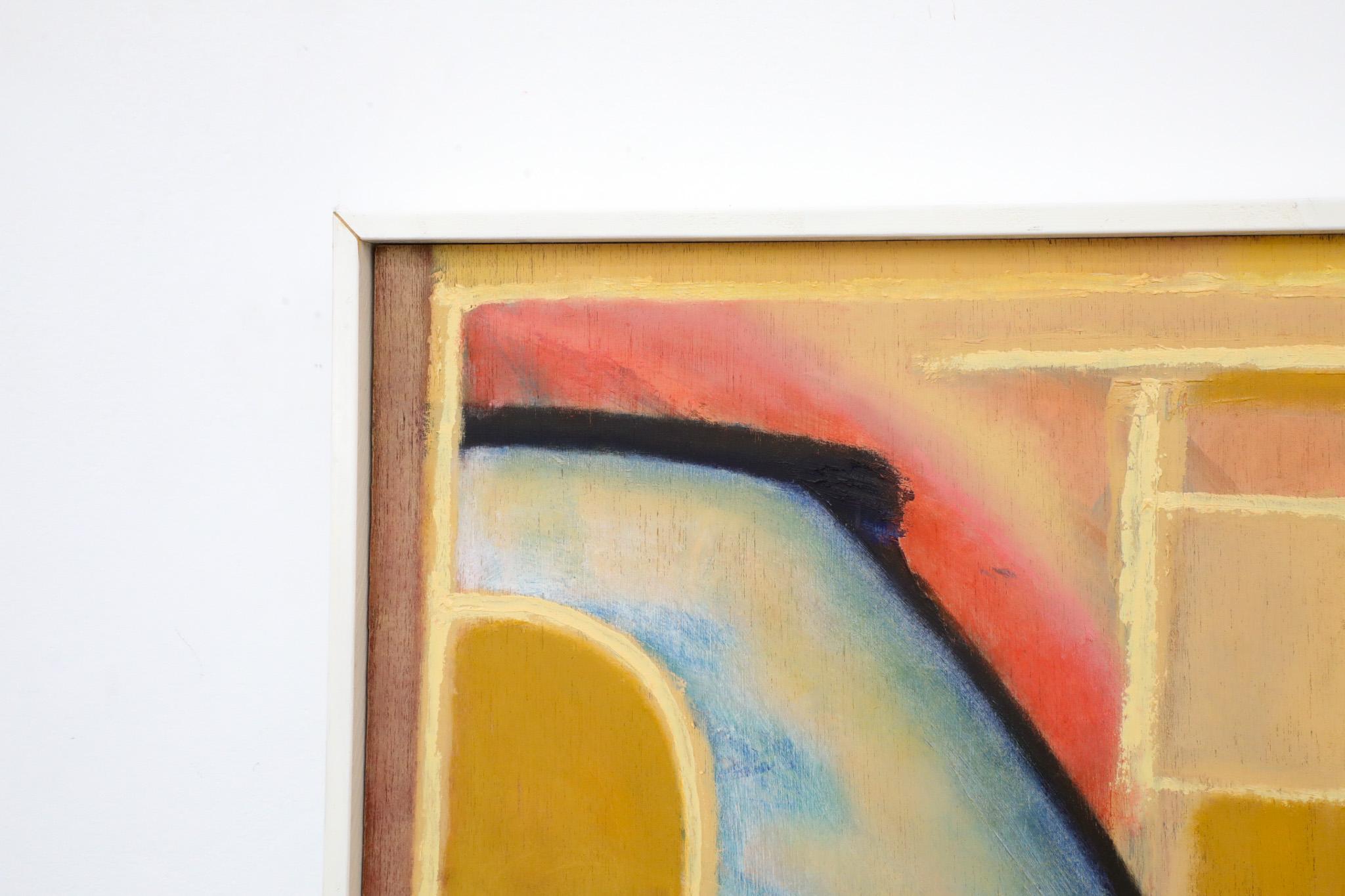 Abstract Acrylic on Wood Painting by Dutch Visual Artist Han Sterk In Good Condition In Los Angeles, CA