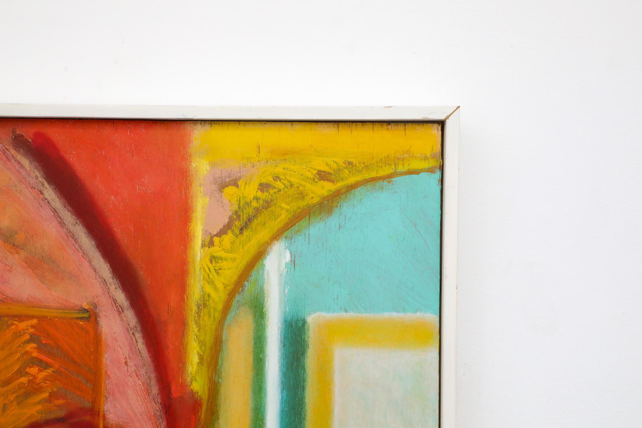 Pintura abstracta acrílica sobre madera del artista visual holandés Han Sterk Pintado a mano en venta