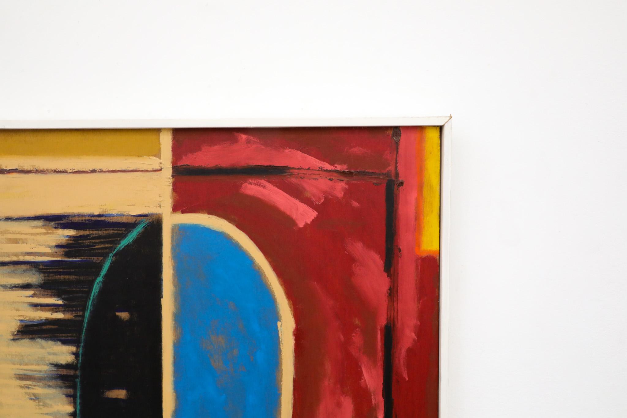 Pintura abstracta acrílica sobre madera del artista visual holandés Han Sterk en Bueno Estado en Los Angeles, CA