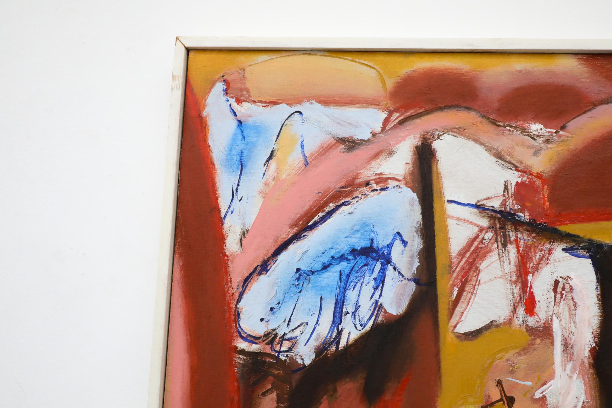 Pittura astratta in acrilico su legno dell'artista olandese Han Sterk In condizioni buone in vendita a Los Angeles, CA