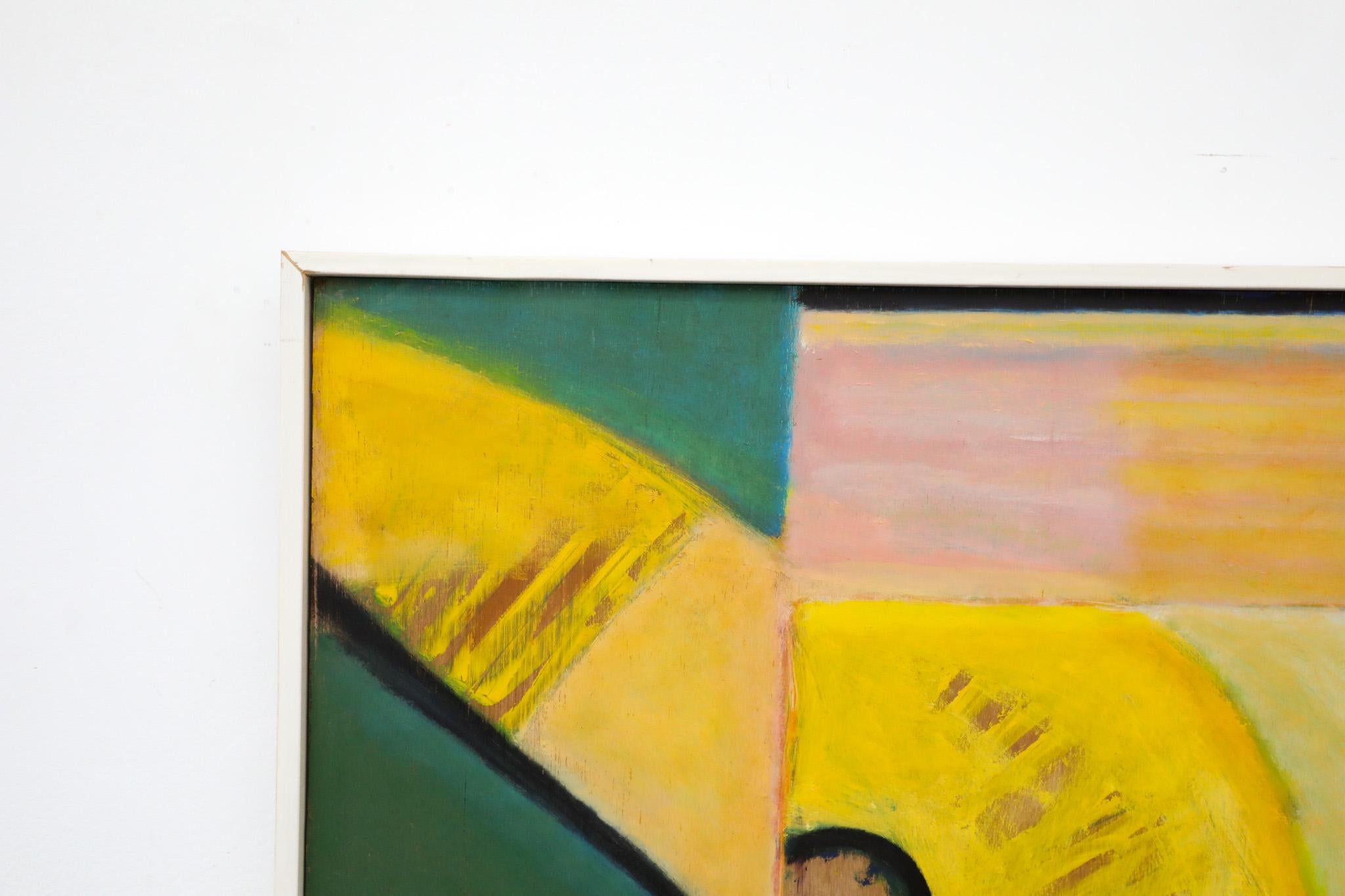 Pintura abstracta acrílica sobre madera del artista visual holandés Han Sterk en Bueno estado para la venta en Los Angeles, CA