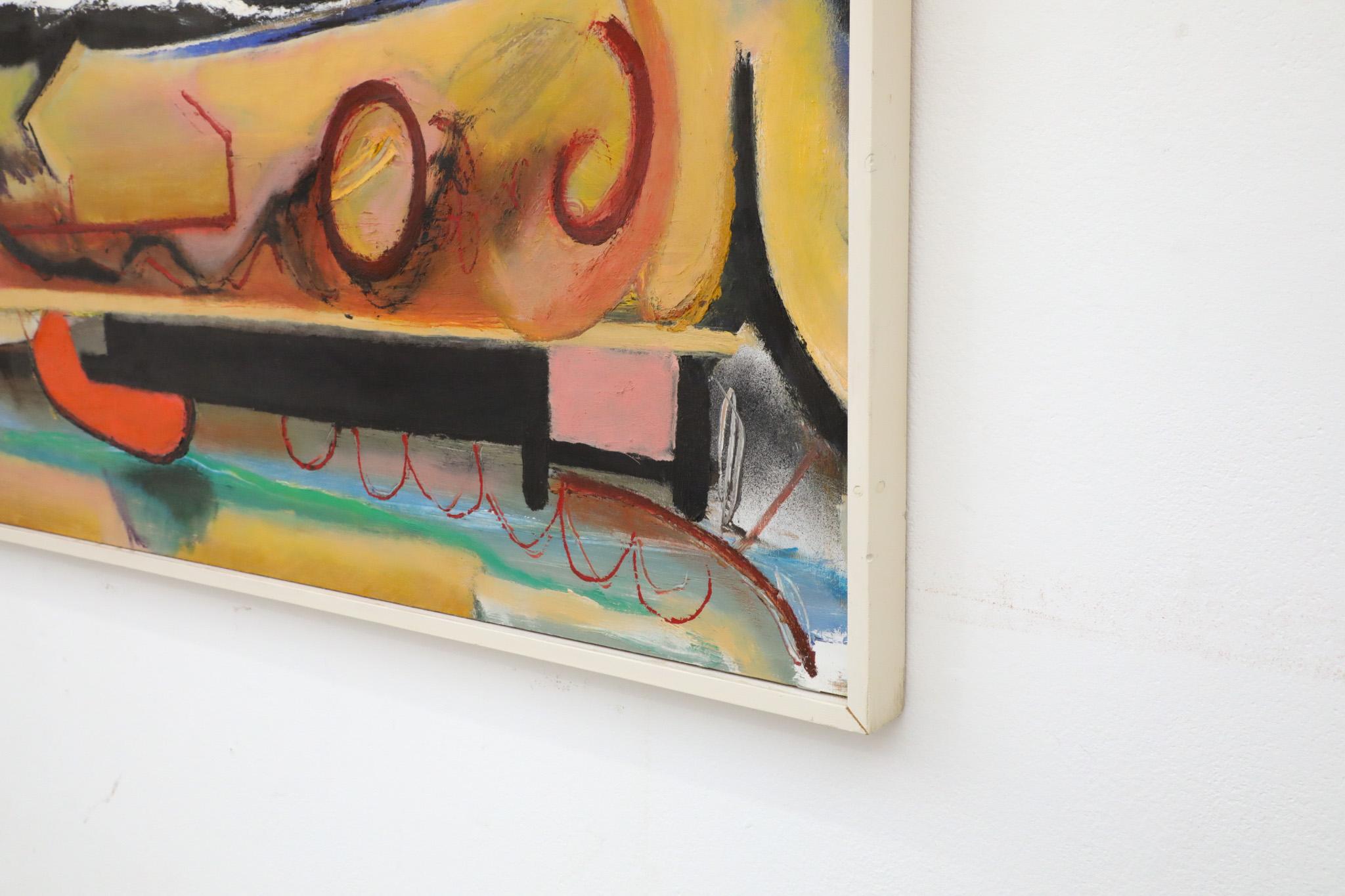 Abstract Acrylic on Wood Painting by Dutch Visual Artist Han Sterk 1