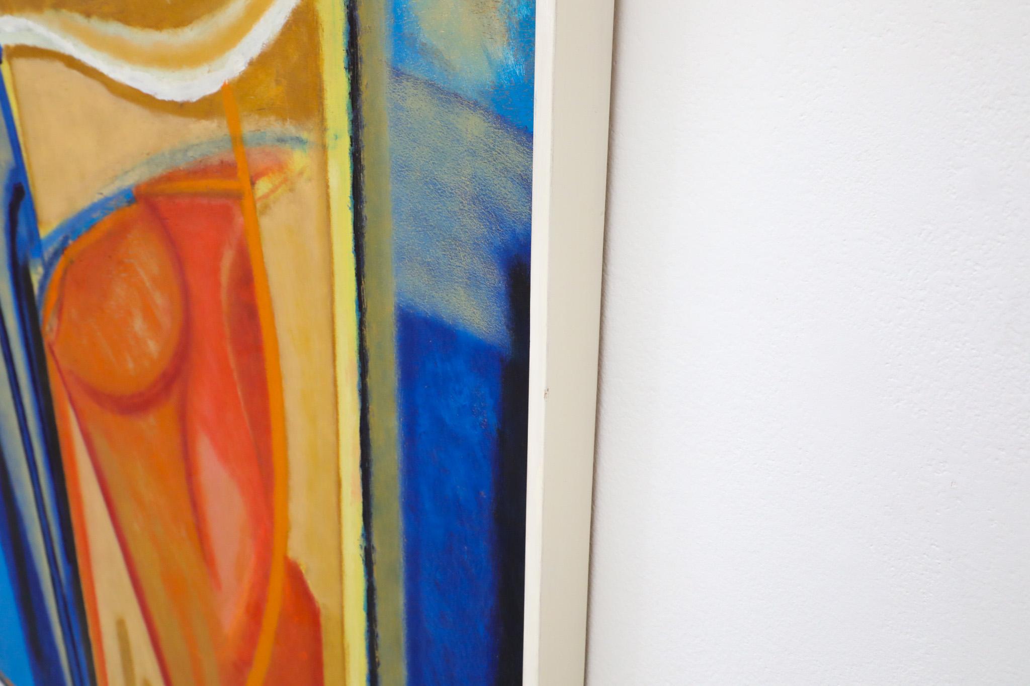 Pintura abstracta acrílica sobre madera del artista visual holandés Han Sterk Madera en venta