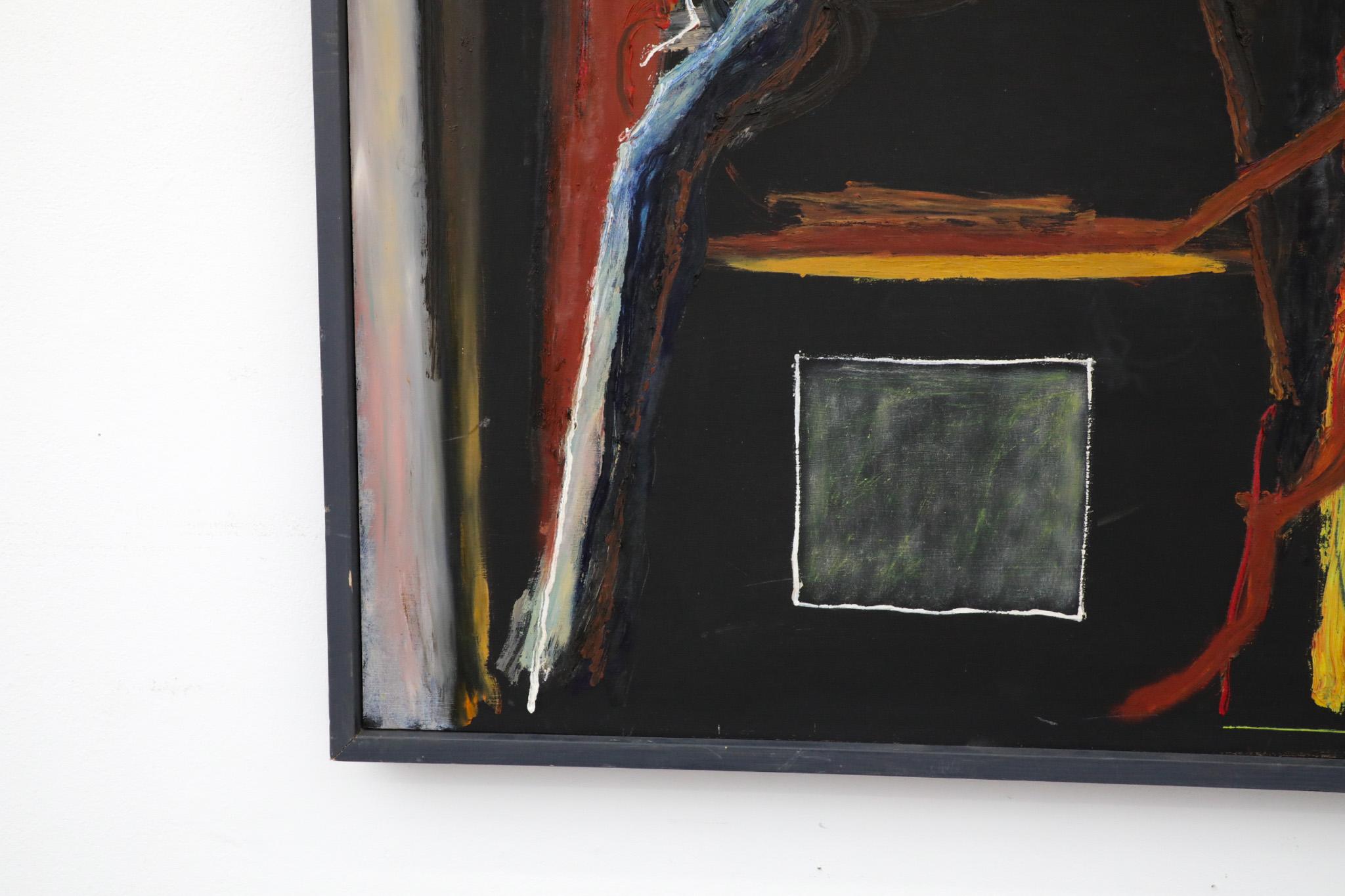 Pintura abstracta acrílica sobre madera del artista visual holandés Han Sterk Madera