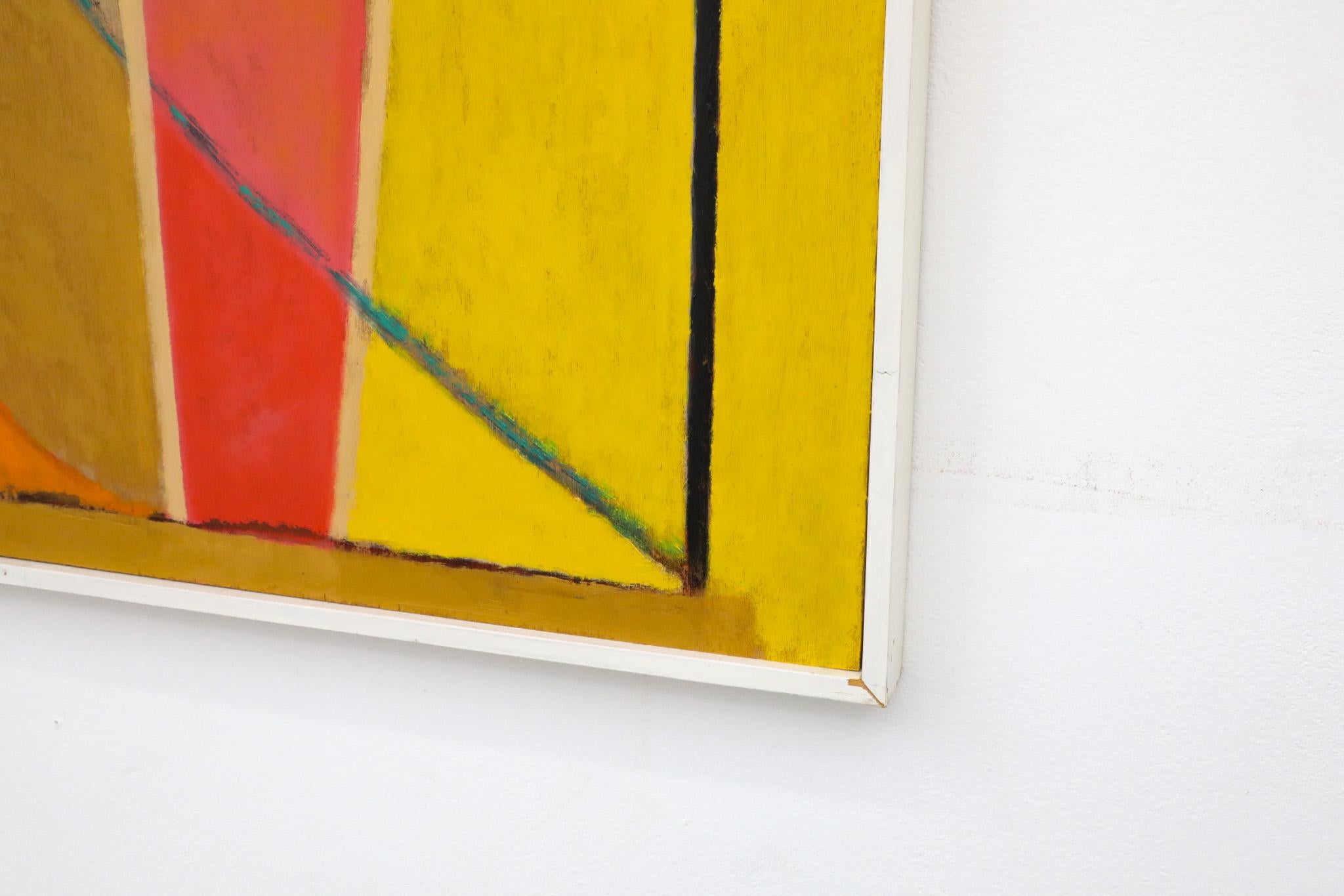 Pintura abstracta acrílica sobre madera del artista visual holandés Han Sterk Madera