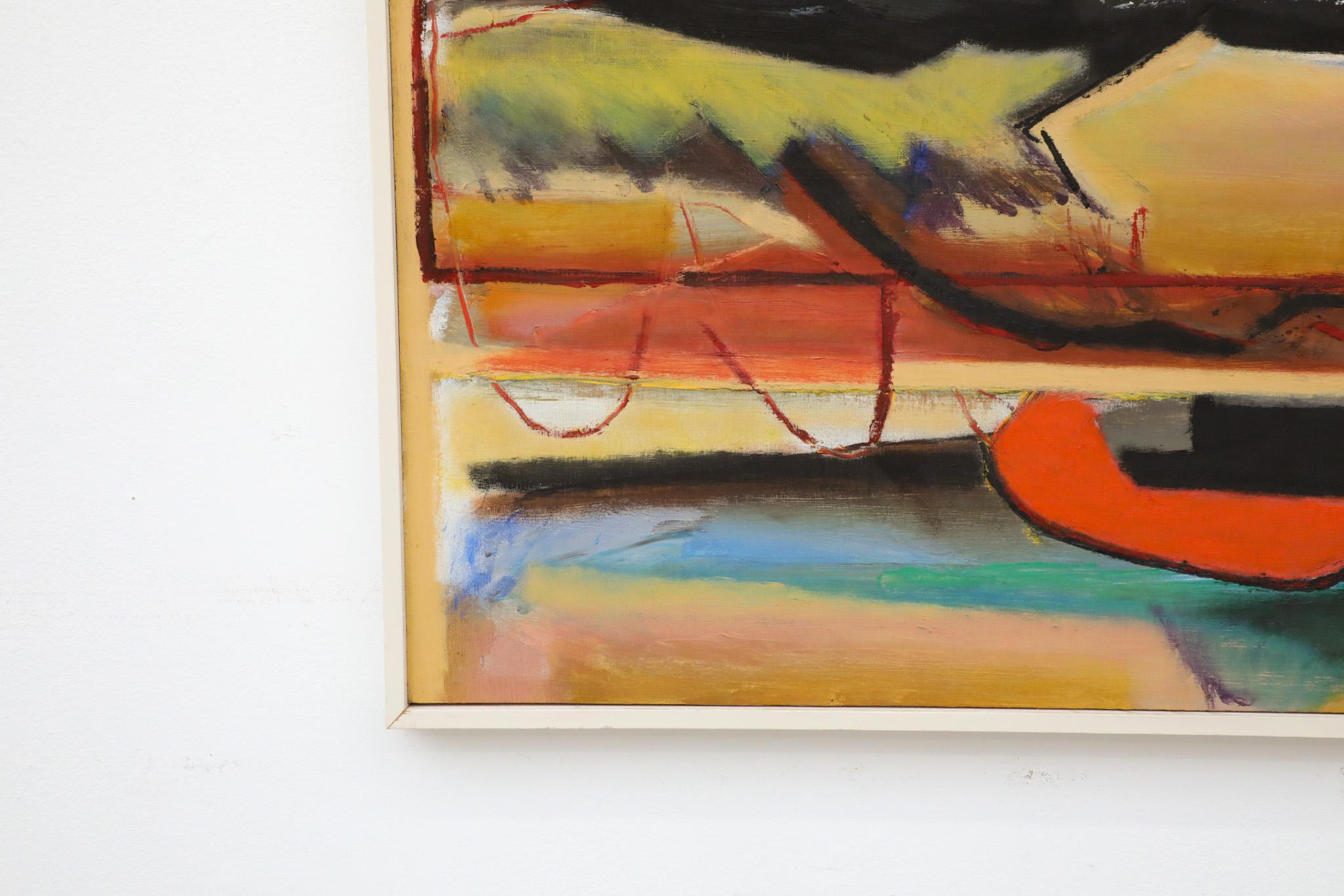 Abstract Acrylic on Wood Painting by Dutch Visual Artist Han Sterk 2