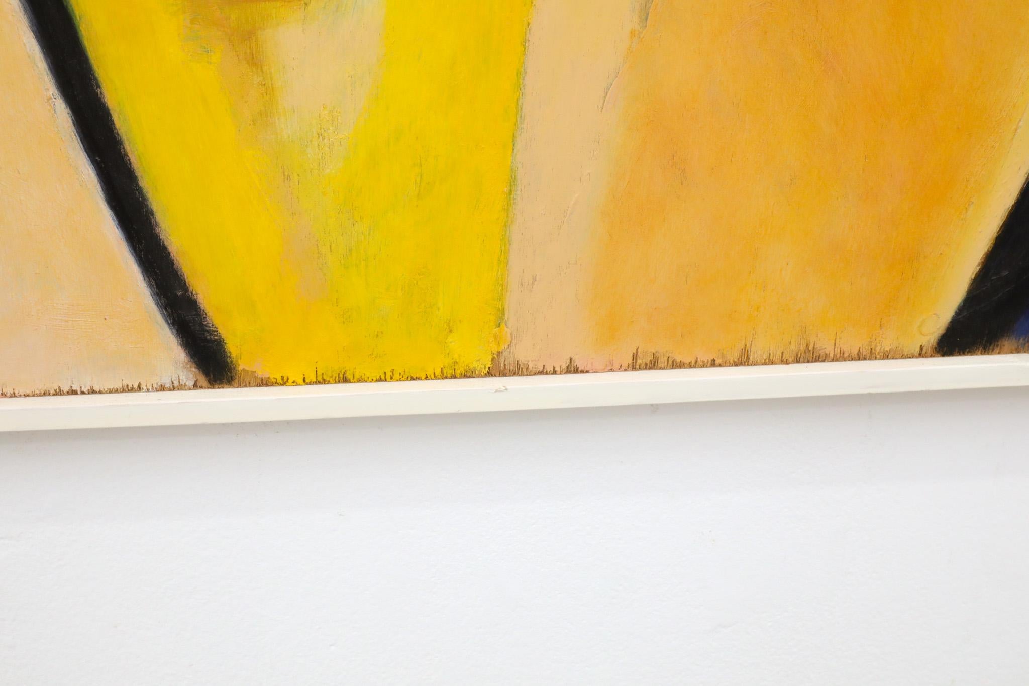 Pintura abstracta acrílica sobre madera del artista visual holandés Han Sterk Madera en venta