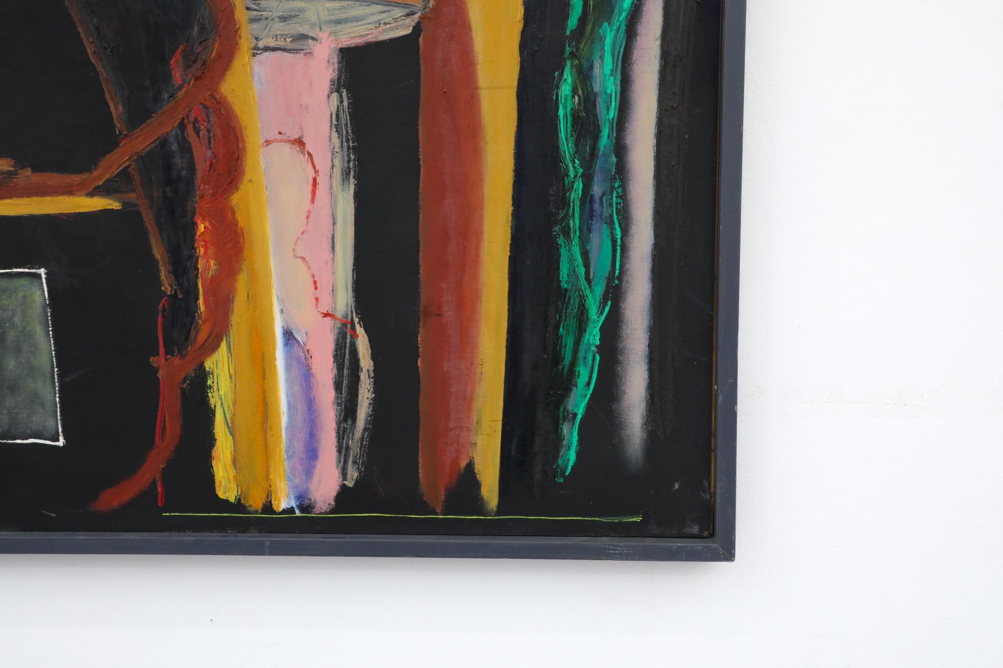 Pintura abstracta acrílica sobre madera del artista visual holandés Han Sterk 1
