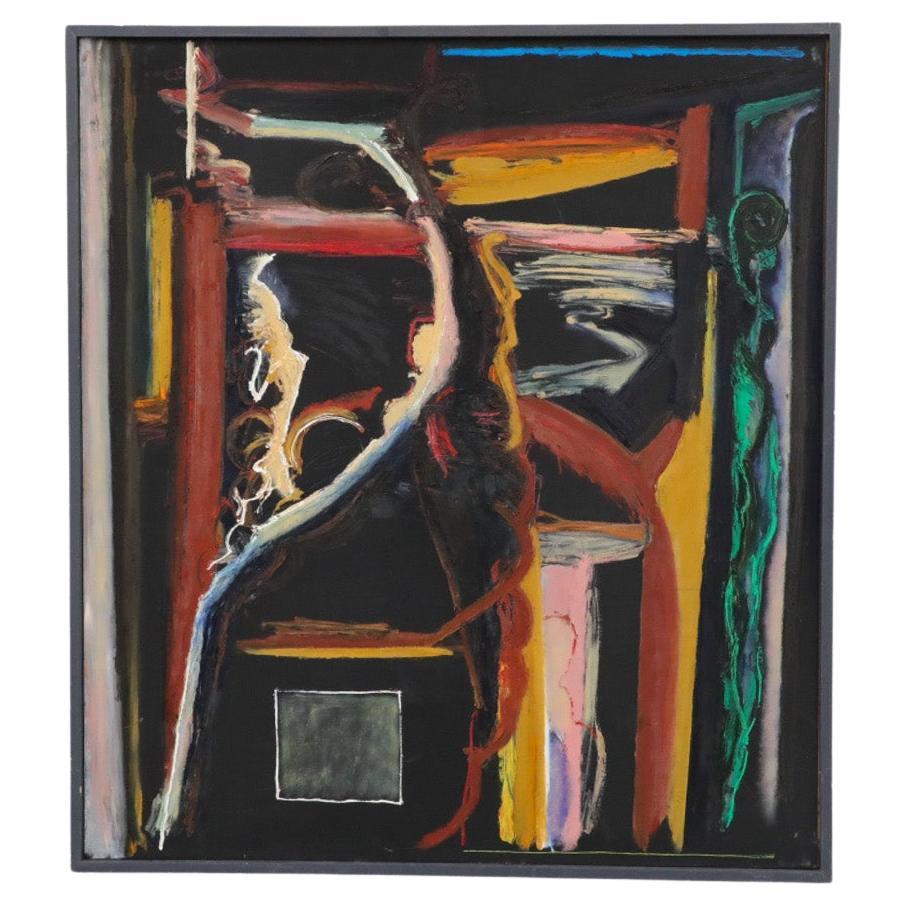 Pintura abstracta acrílica sobre madera del artista visual holandés Han Sterk