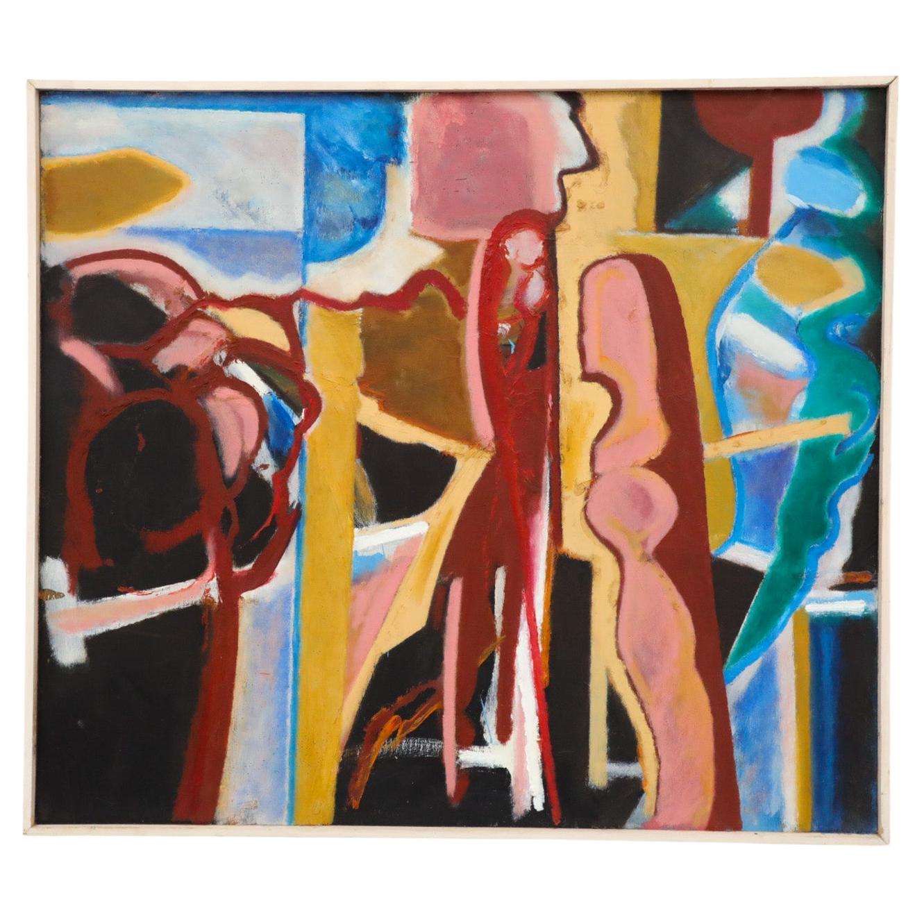 Pintura abstracta acrílica sobre madera del artista visual holandés Han Sterk