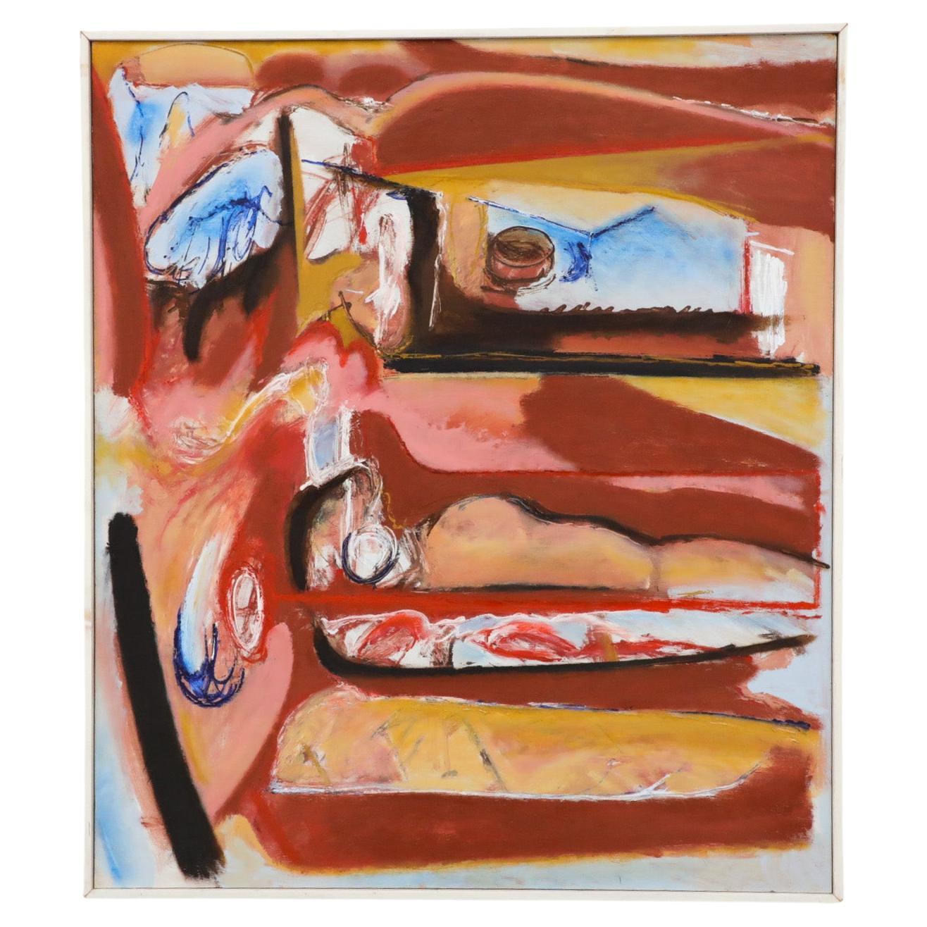 Pintura abstracta acrílica sobre madera del artista visual holandés Han Sterk