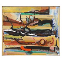 Peinture abstraite à l'acrylique sur bois de l'artiste visuel néerlandais Han Sterk
