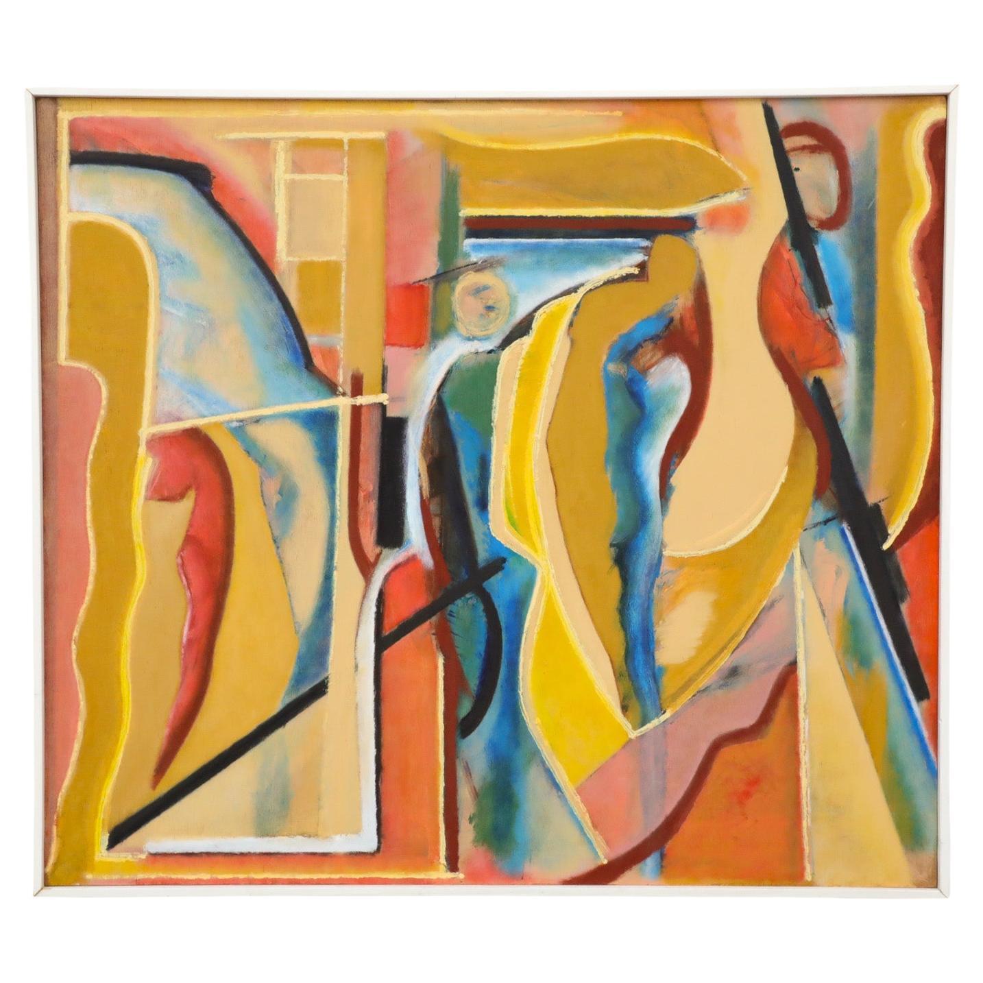 Abstract Acrylic on Wood Painting by Dutch Visual Artist Han Sterk