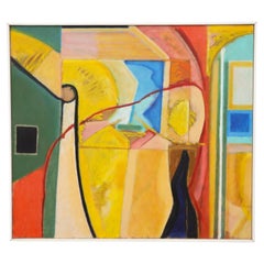 Abstract Acrylic on Wood Painting by Dutch Visual Artist Han Sterk