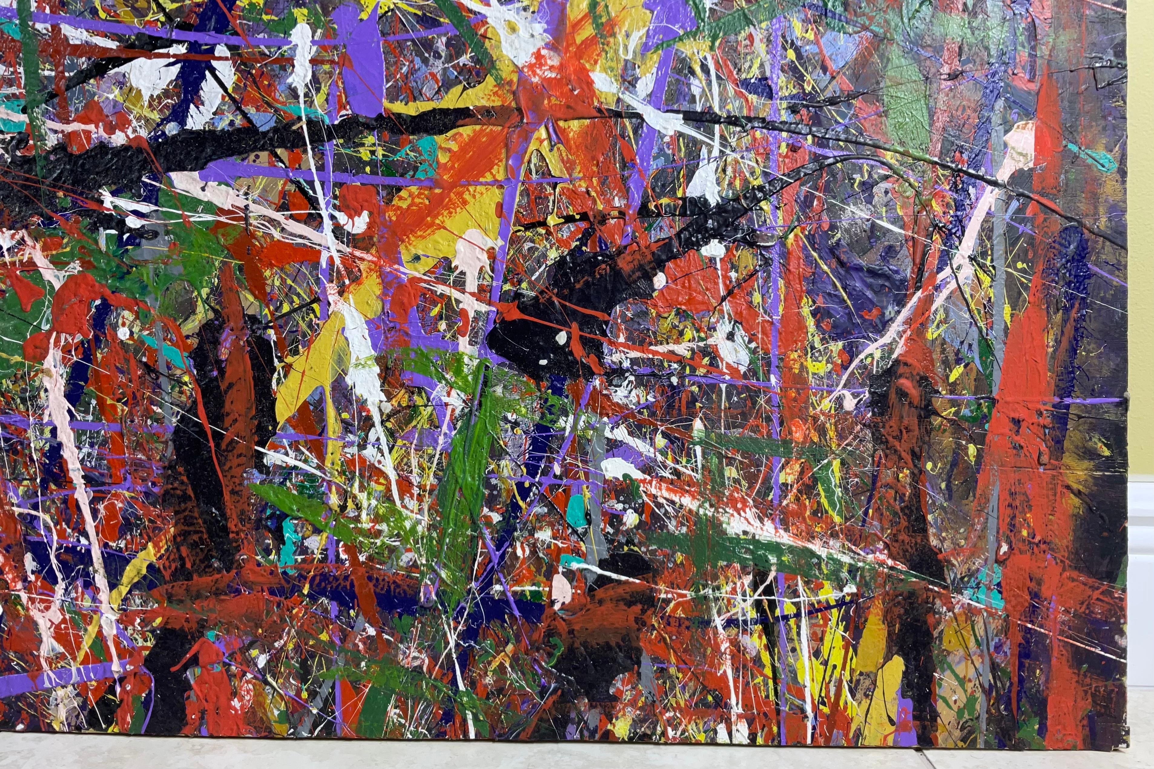 Abstract Acrylic Painting by John Frates American Artist In Good Condition In Delray Beach, FL
