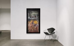 Quadro acrilico astratto con capelli su cornice personalizzata Hide