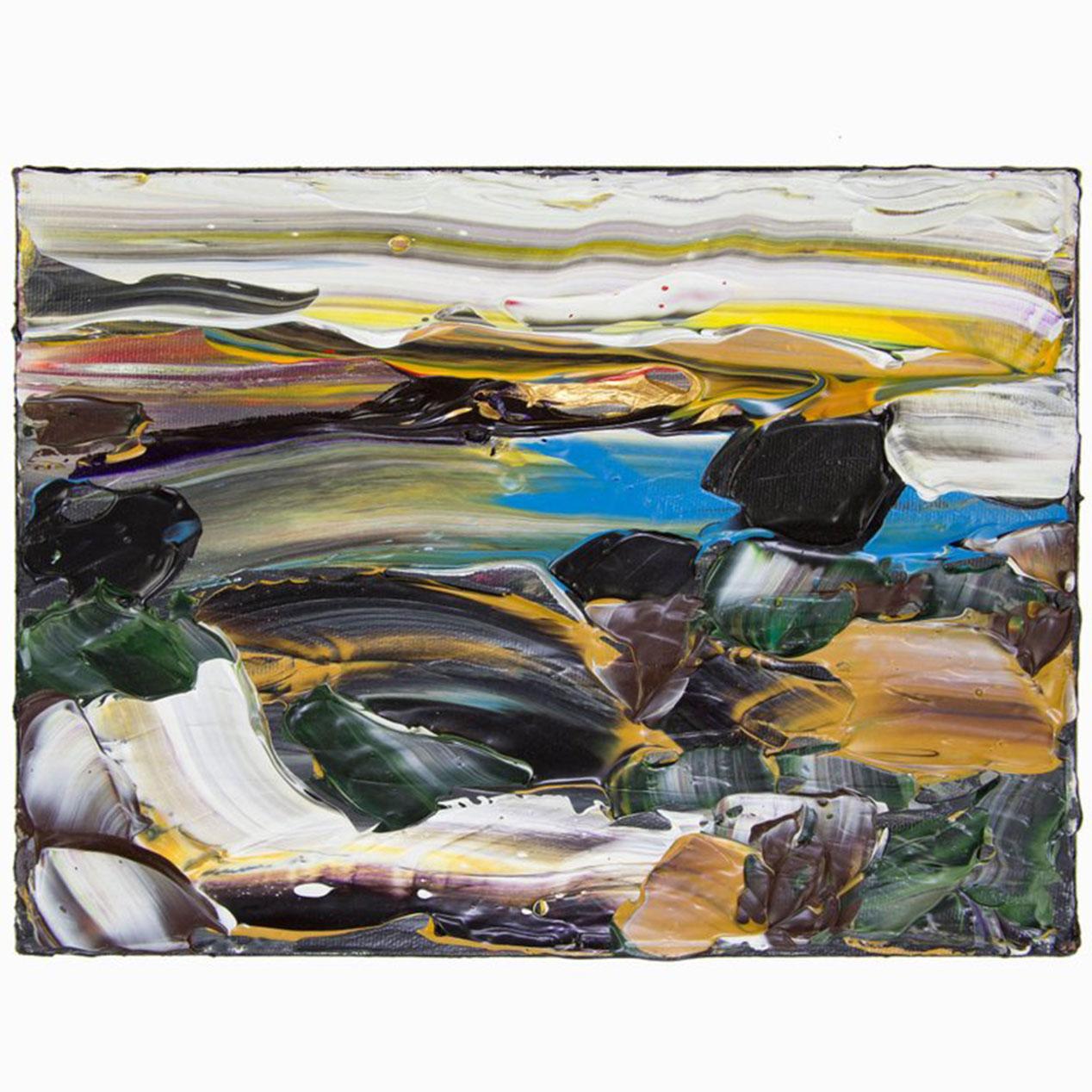 Abstraktes Acryl „Siesta Sunrise Big Sur“ Acryl auf Leinwand Gemälde Andrew Plum, Acryl auf Leinwand (Kanadisch) im Angebot
