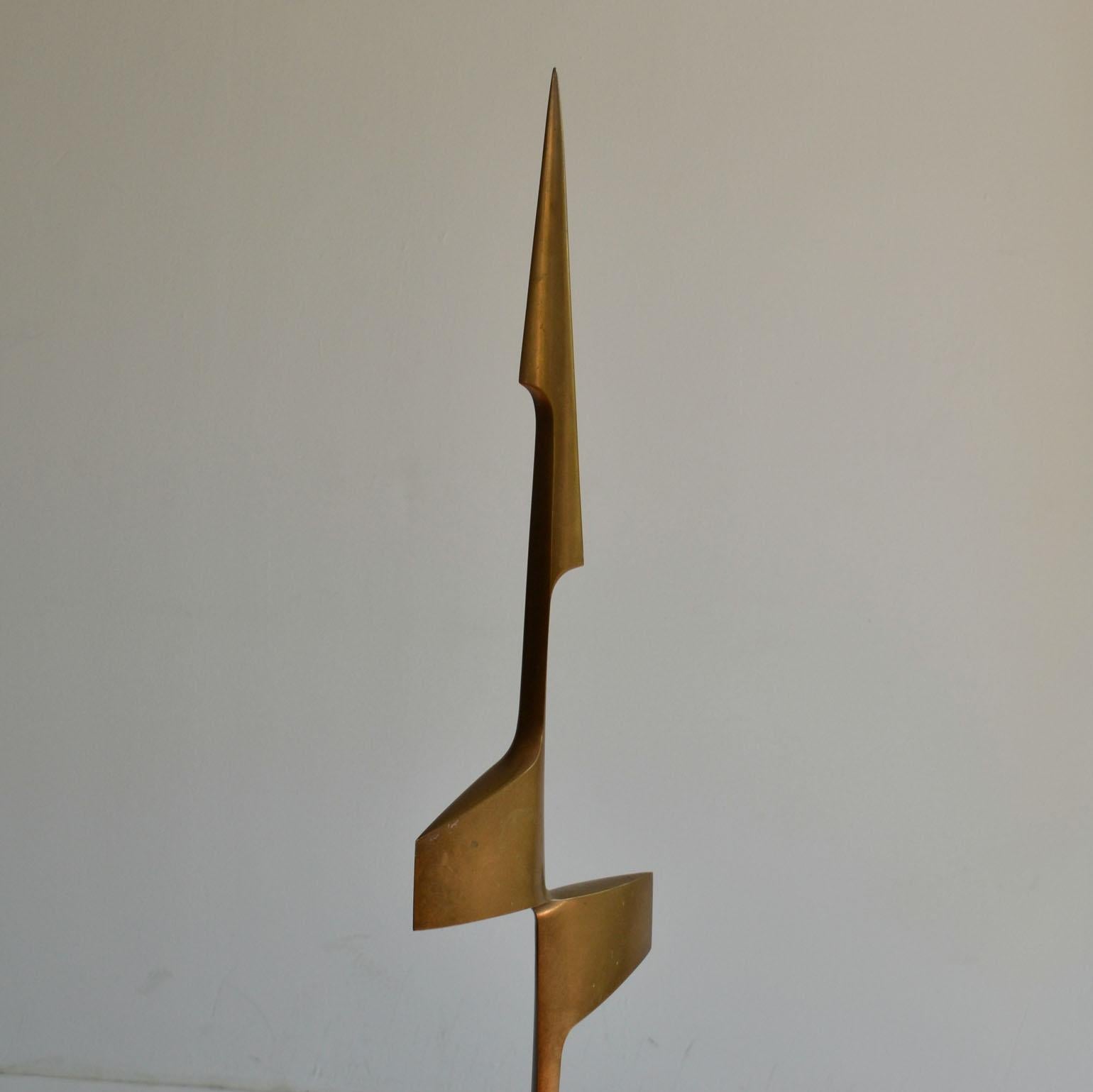 Tall Abstract Expressive Bronze Sculpture Dutch, 1970's In Excellent Condition For Sale In London, GB